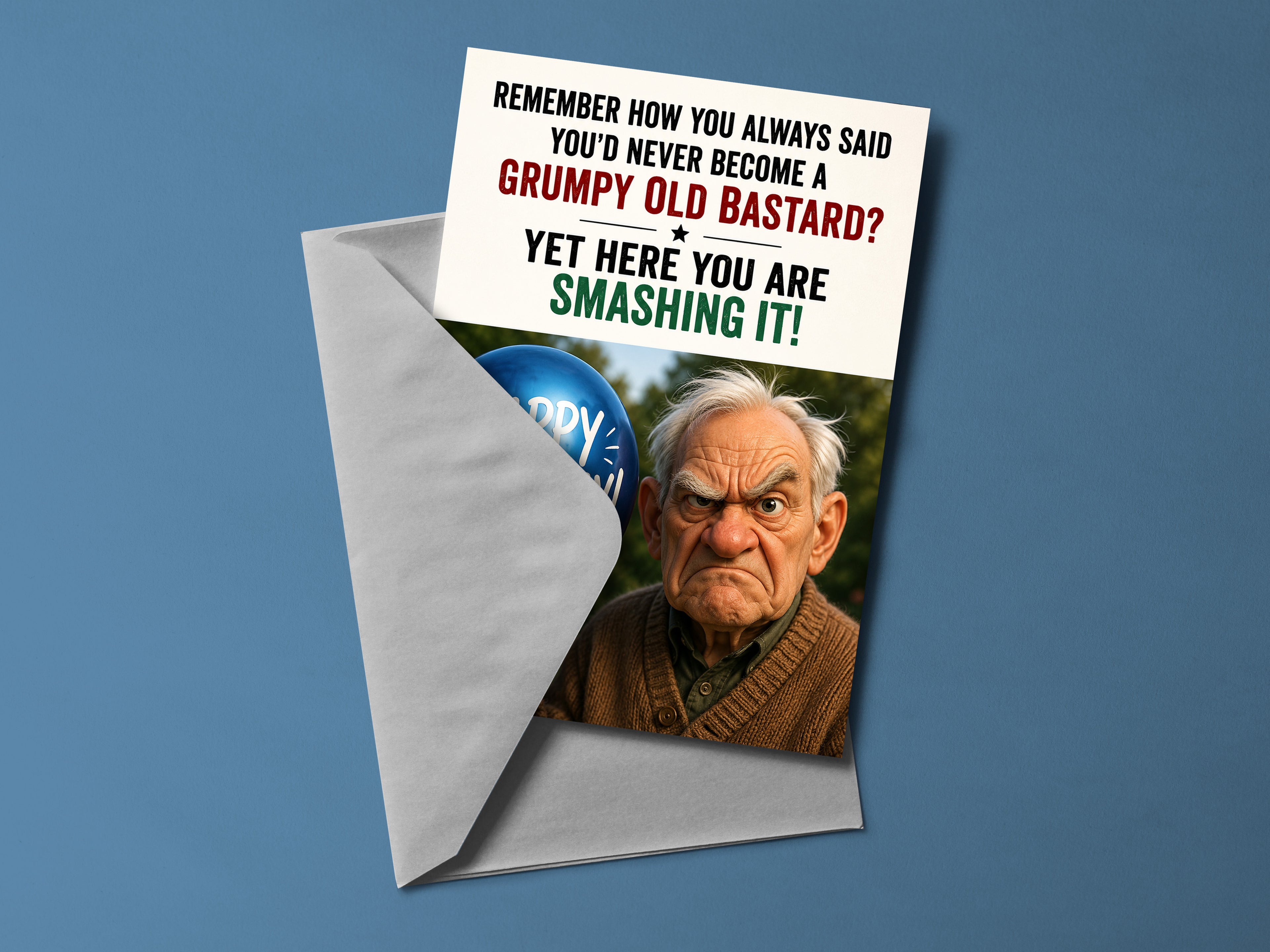 Grumpy Old Bastard Personalised Birthday Card
