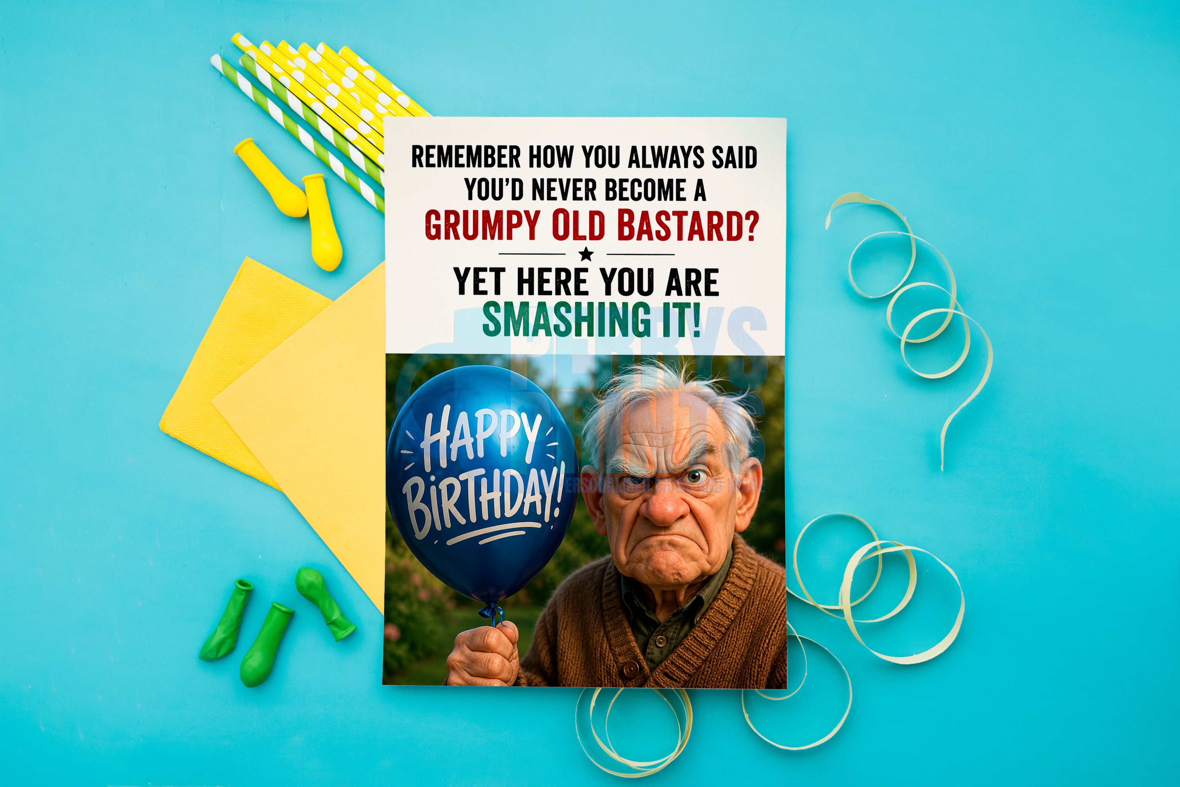 Grumpy Old Bastard Personalised Birthday Card