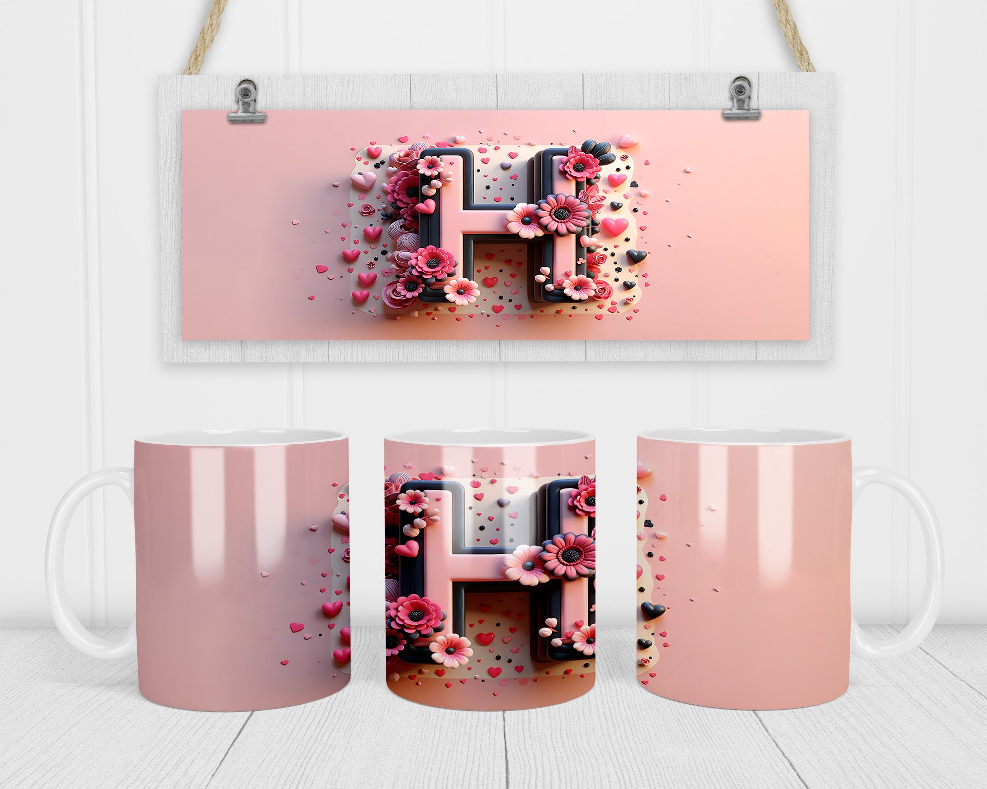 A-Z 3D Initial Mug