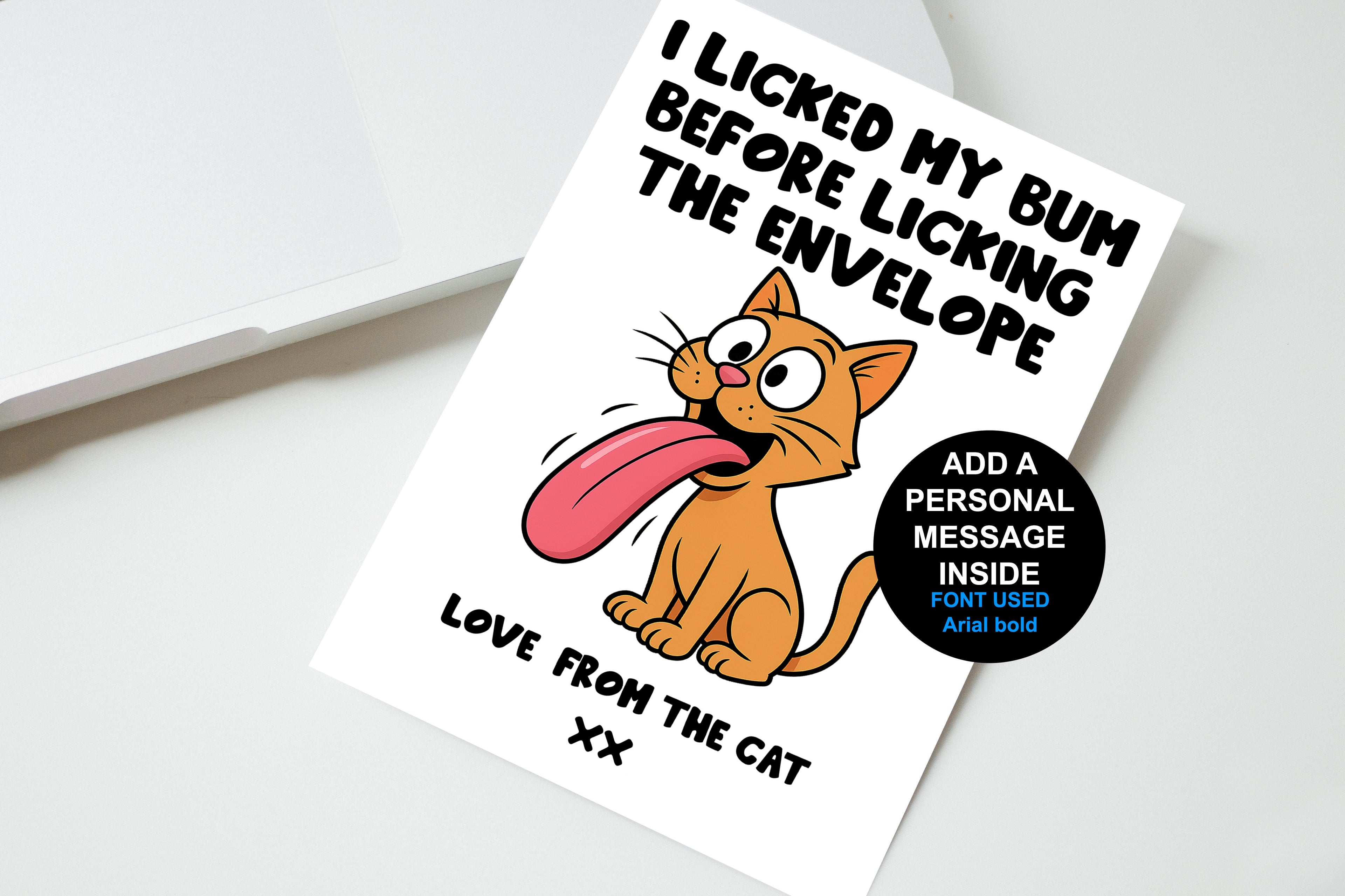 I Licked My Bum Before Licking The Envelope Cat Card