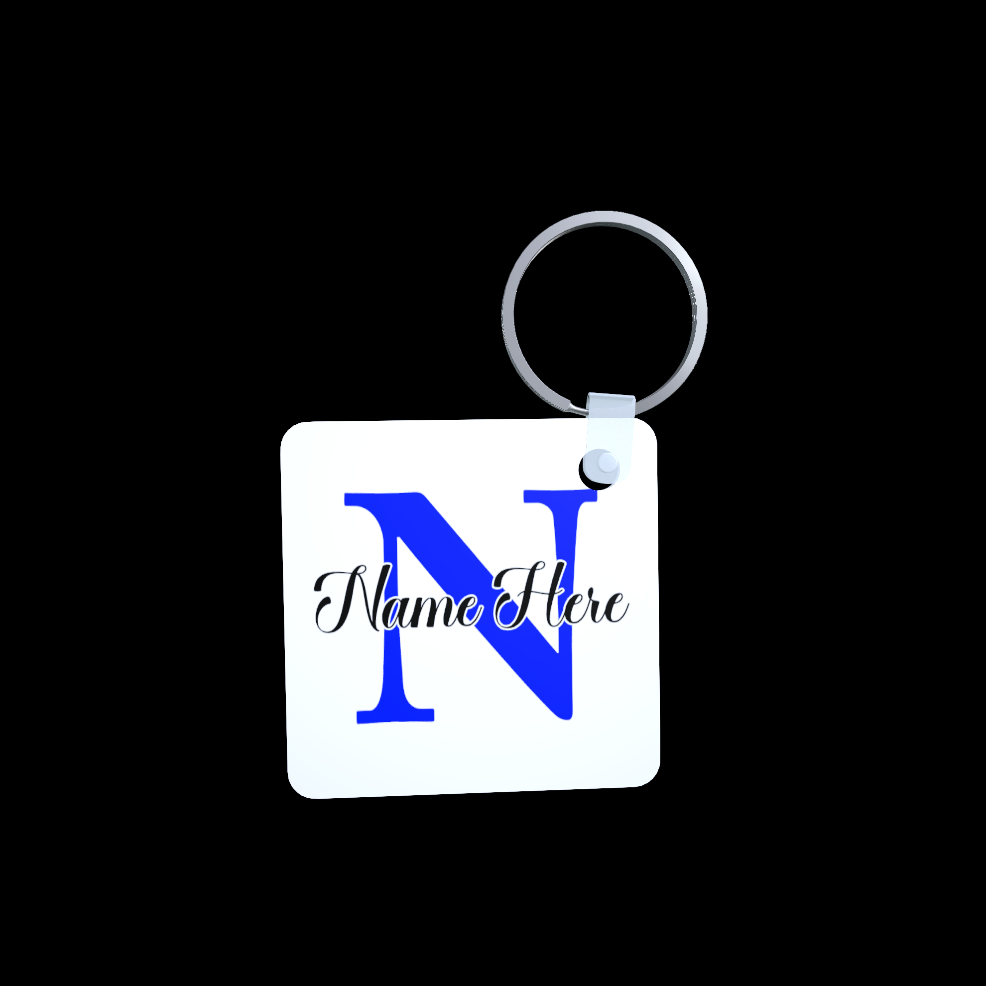 Initial Name Blue Keyring