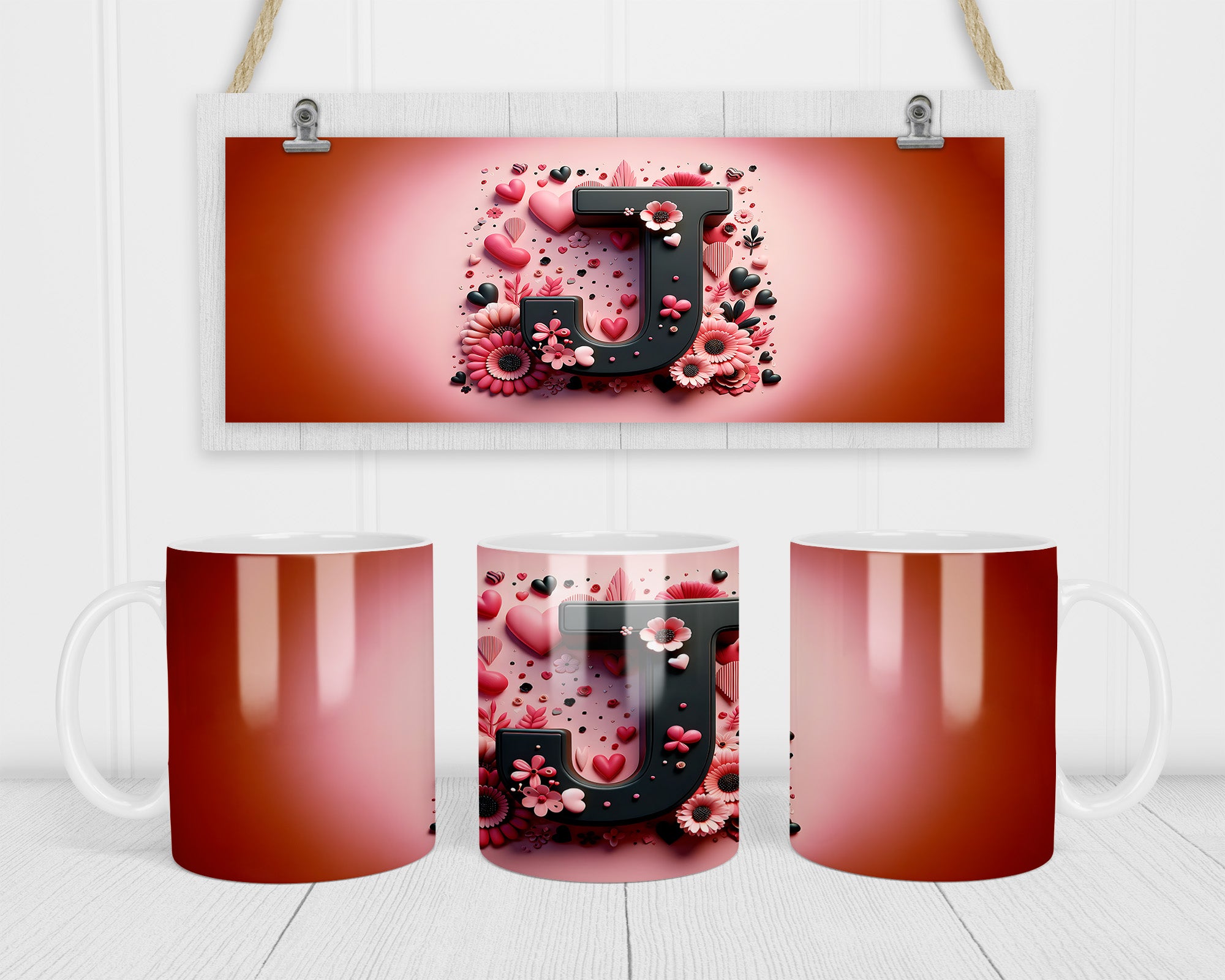 A-Z 3D Initial Mug