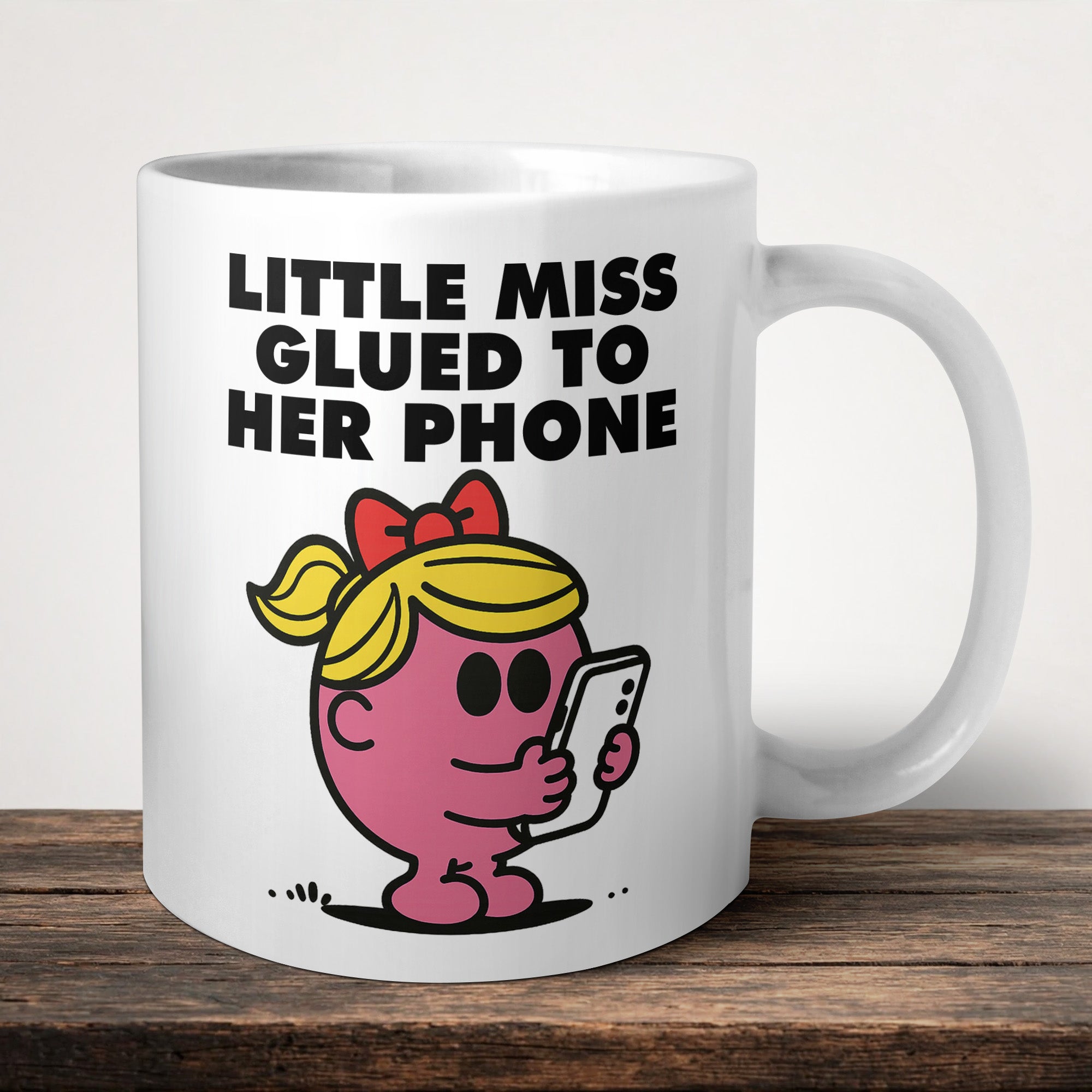 Little Miss Glued To Her Phone Mug