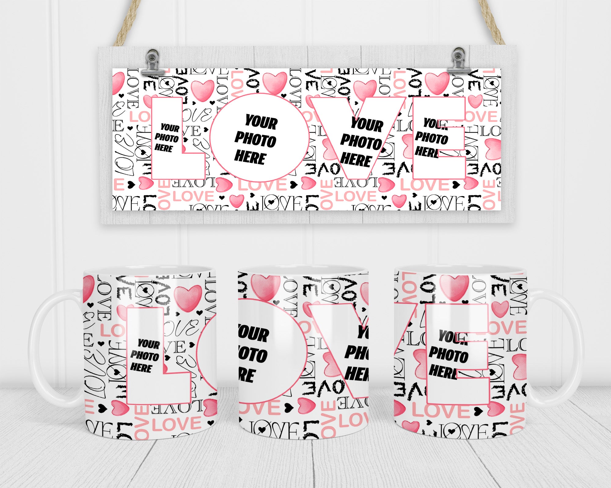 Love Word Photo Personalised Mug