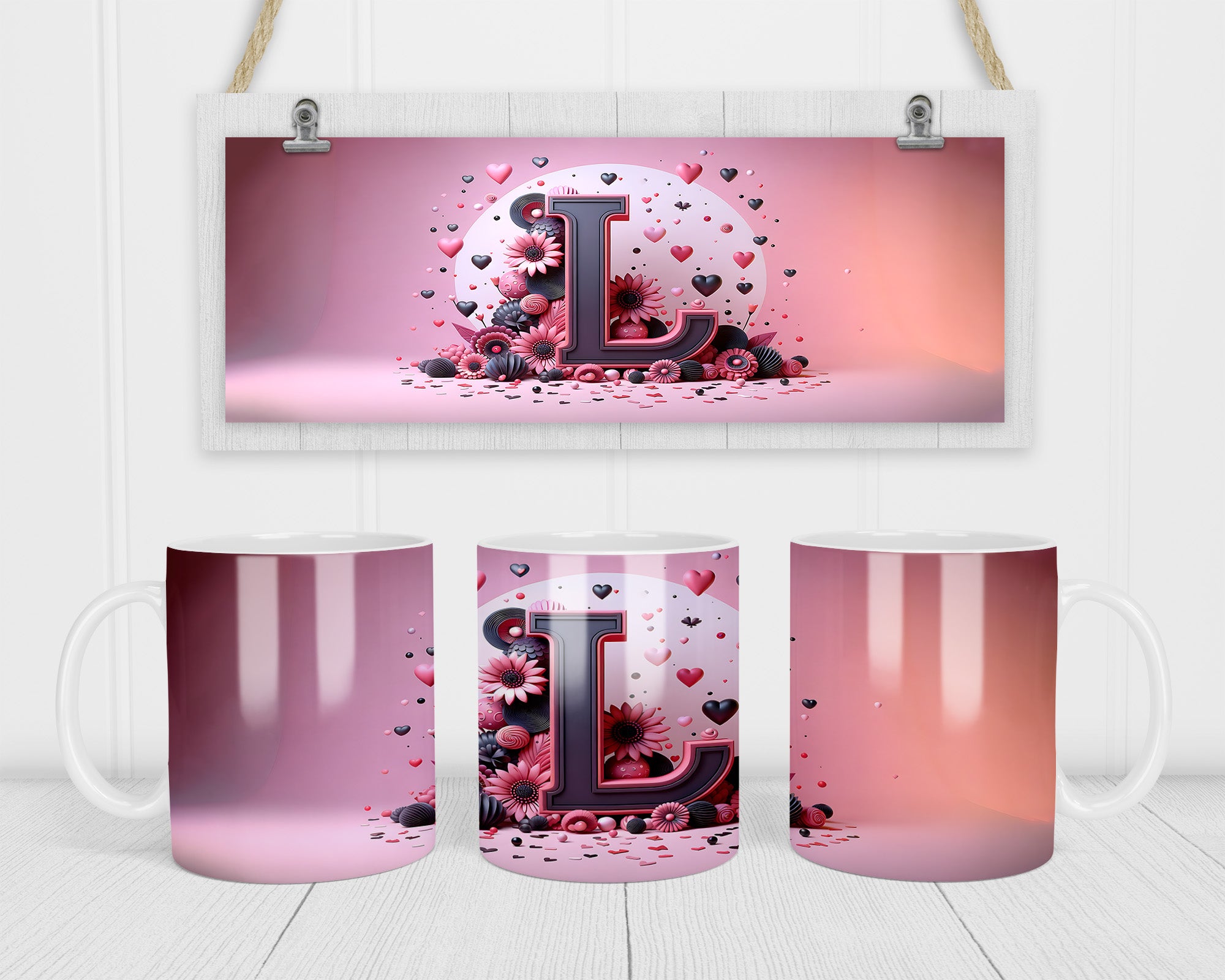 A-Z 3D Initial Mug