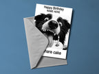 Let's Share Cake Personalised Birthday Card lifestyle view - funny greeting card by Perrys Prints