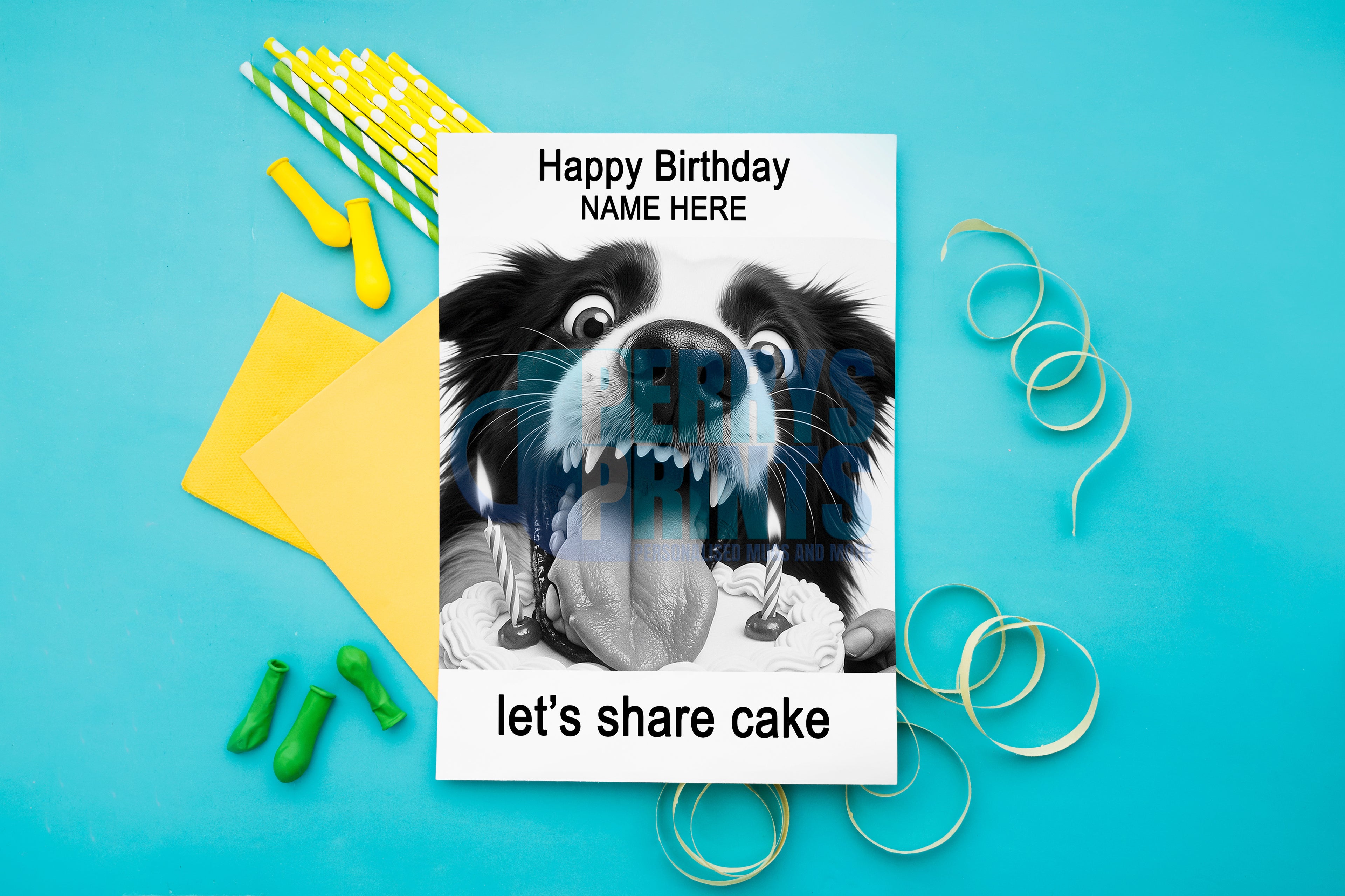 Let's Share Cake Personalised Birthday Card