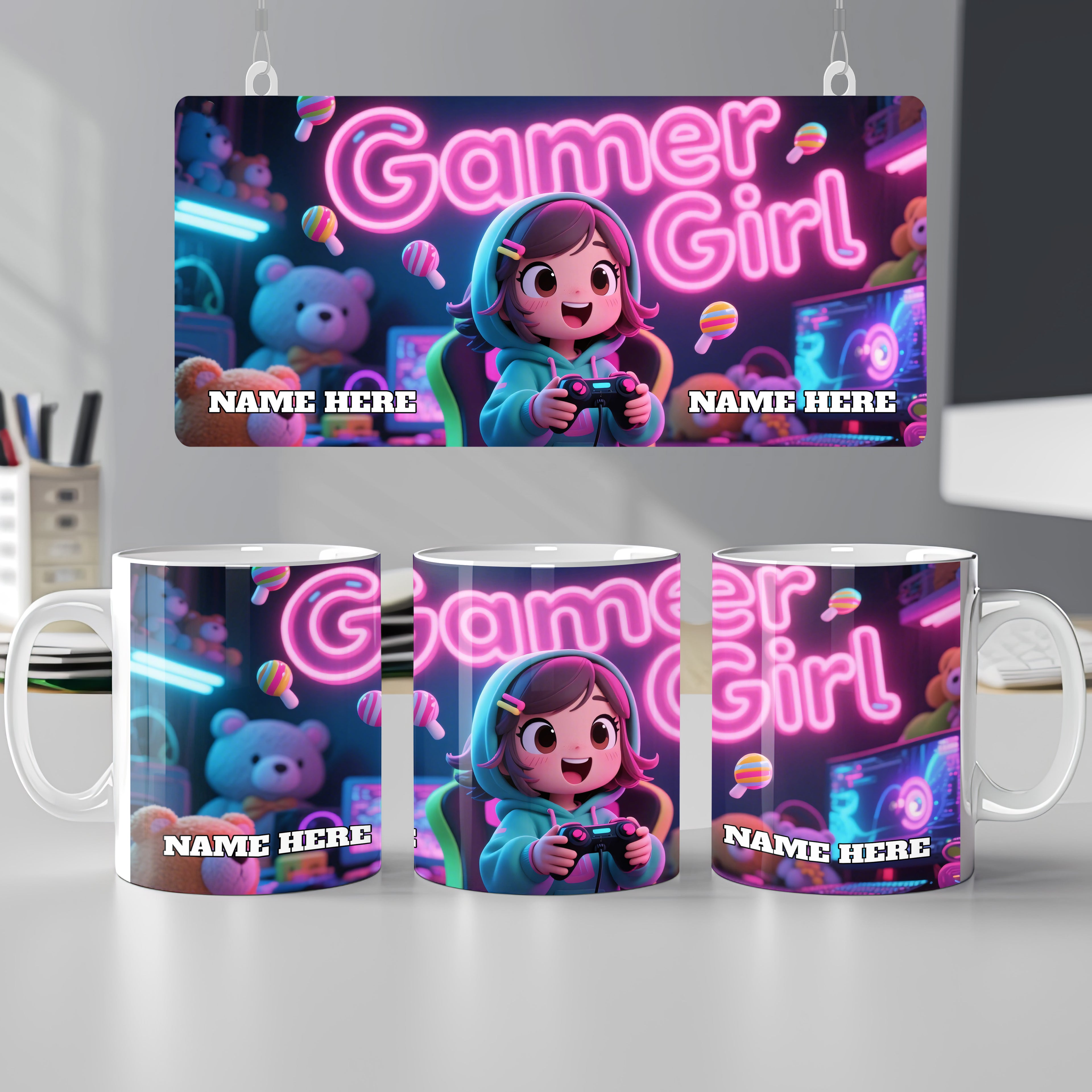Gamer Girl Personalised Name Mug
