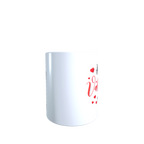 Valentines I Love You Mug lifestyle view - white ceramic printed mug by Perrys Prints