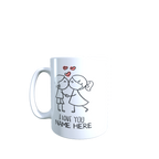 Valentines I Love You Mug front view - white ceramic printed mug by Perrys Prints