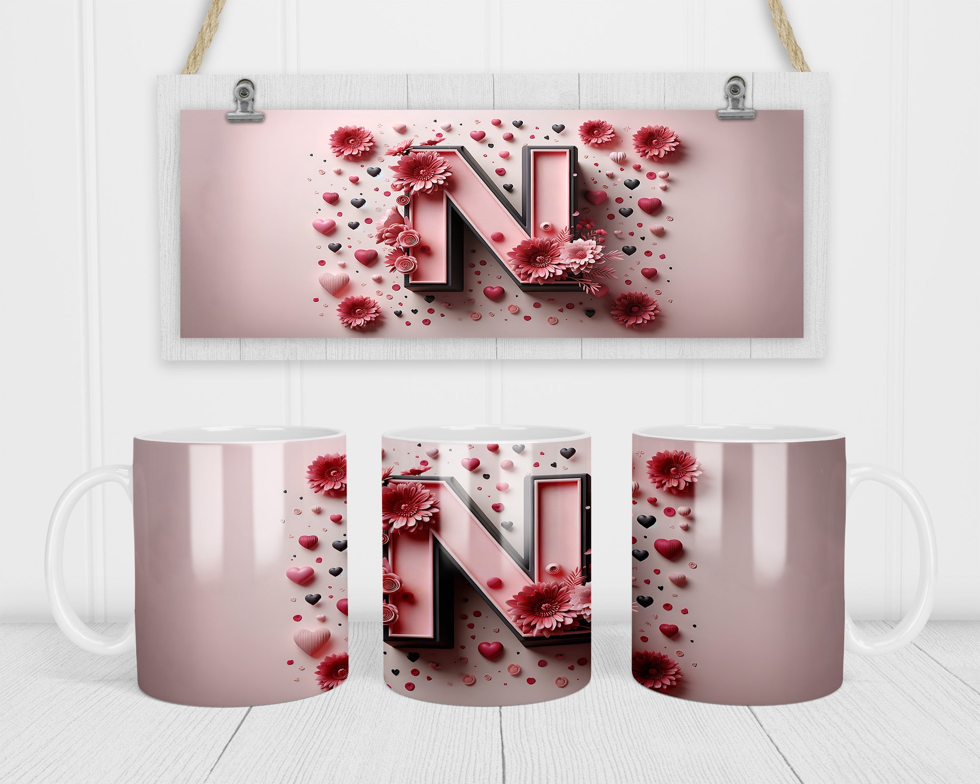 A-Z 3D Initial Mug