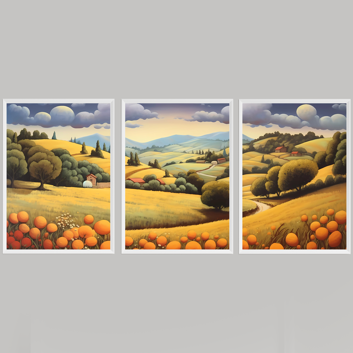 Landscape panoramic Three Piece Picture Wall Art Print
