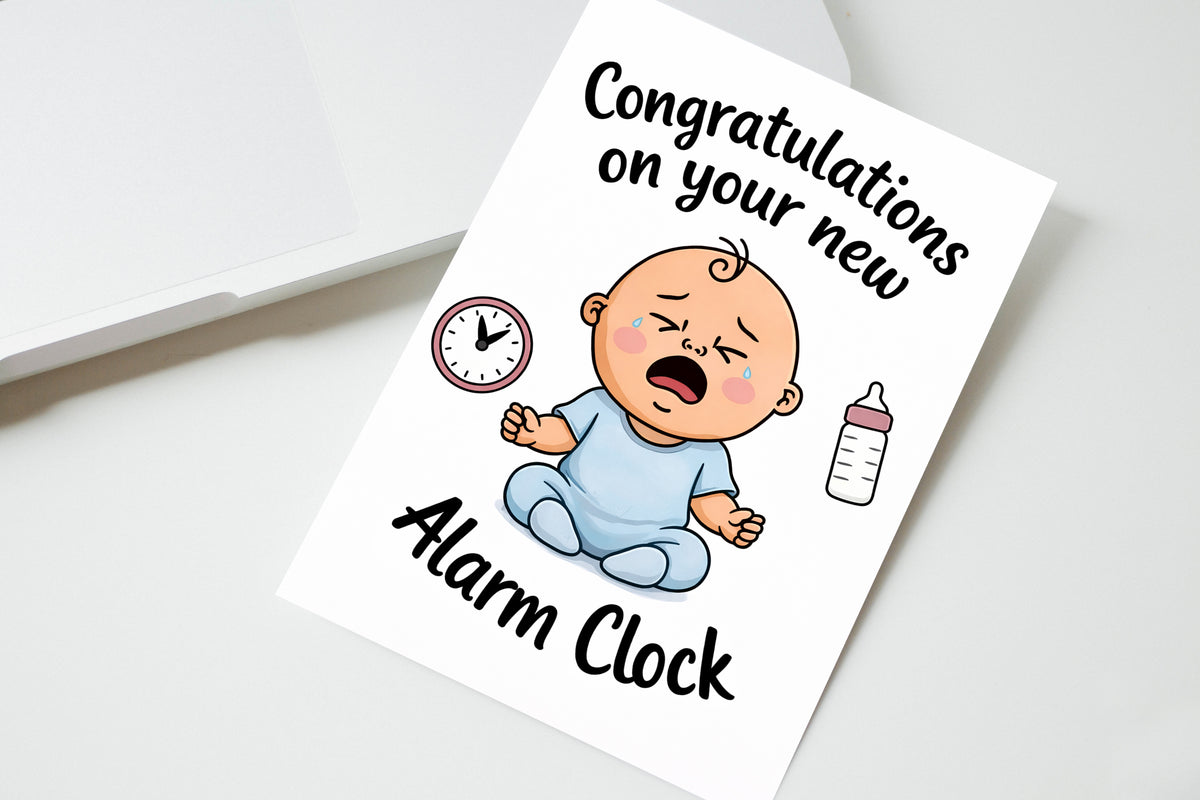 Congratulations On Your New Alarm Clock Card