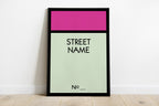 Monopoly Personalised Street Name Wall Art Print view 6 - printed product by Perrys Prints