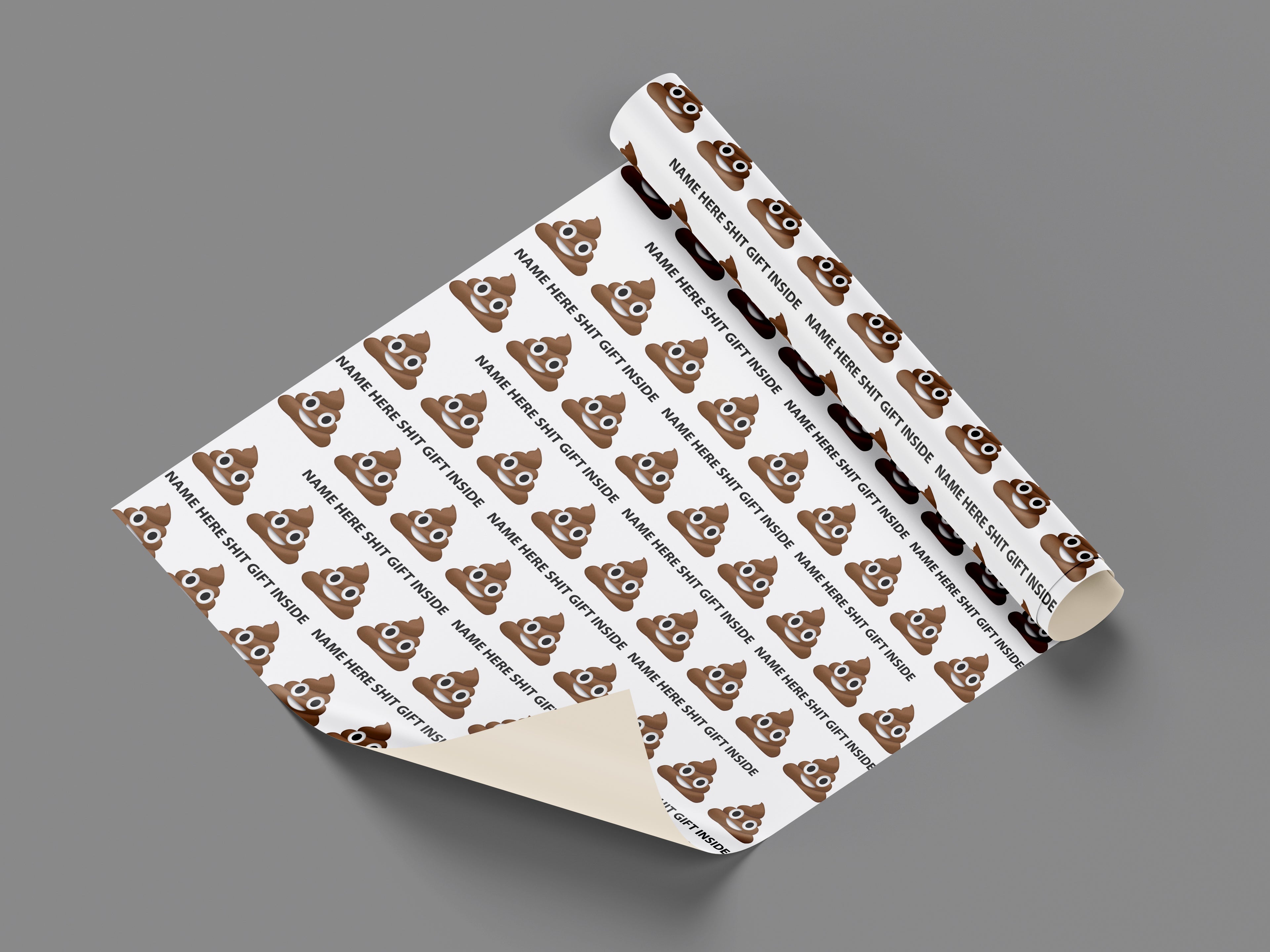 Poo Emoji Personalised Shit Gift Inside Wrapping Paper