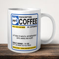 Prescription Personalised Coffee Mug front view - white ceramic printed mug by Perrys Prints