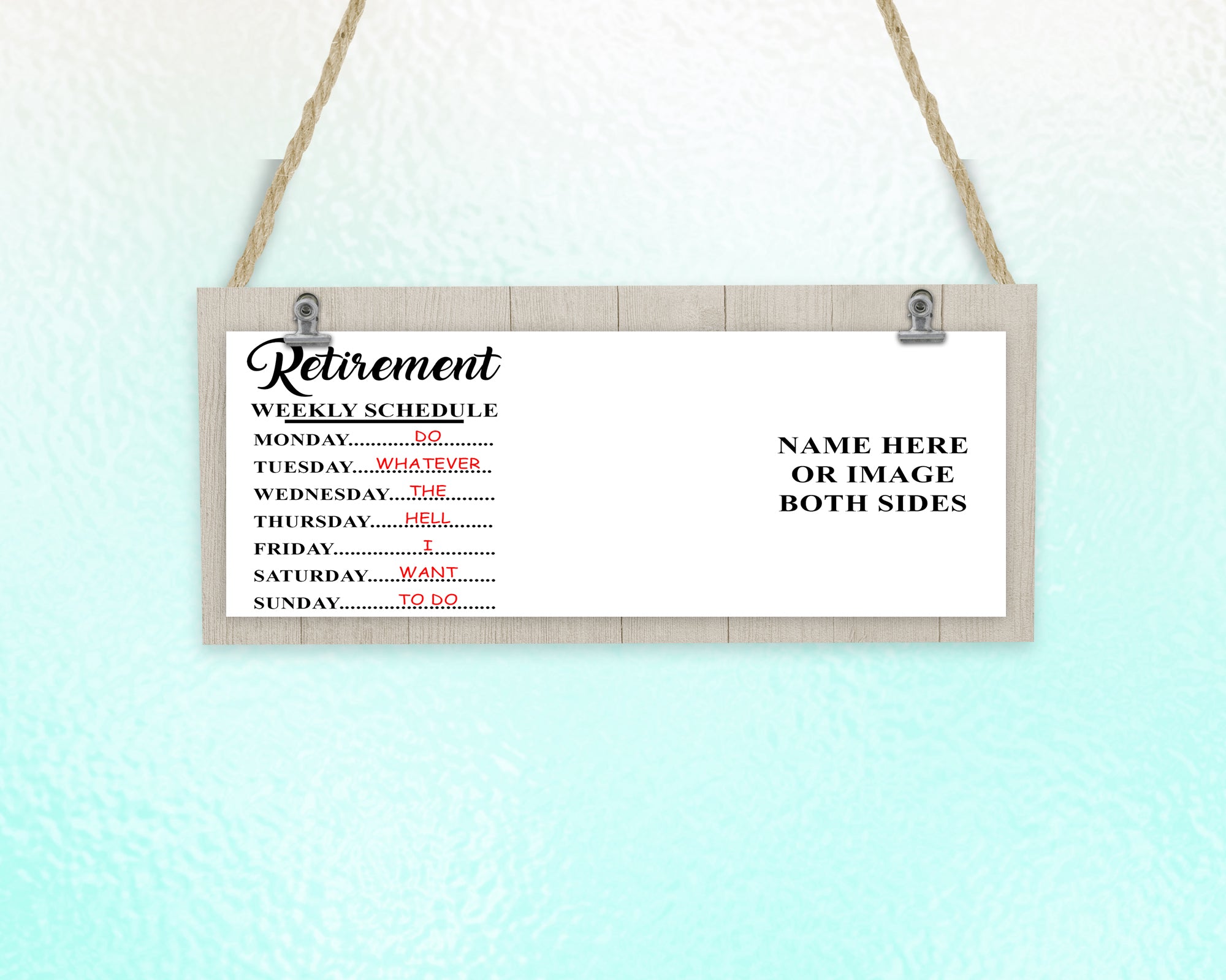 Retirement Weekly Schedule Mug
