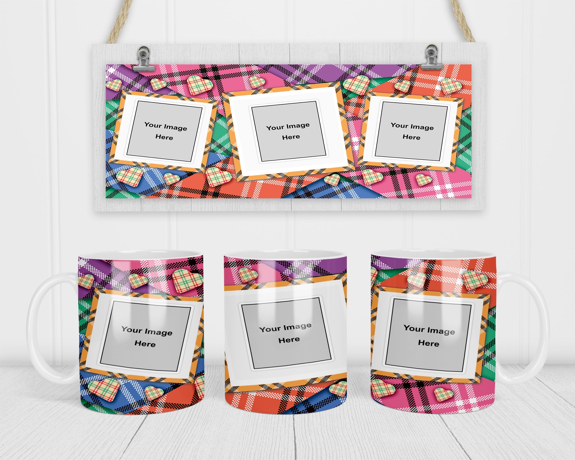 Tarten Style Photo Personalised Mug