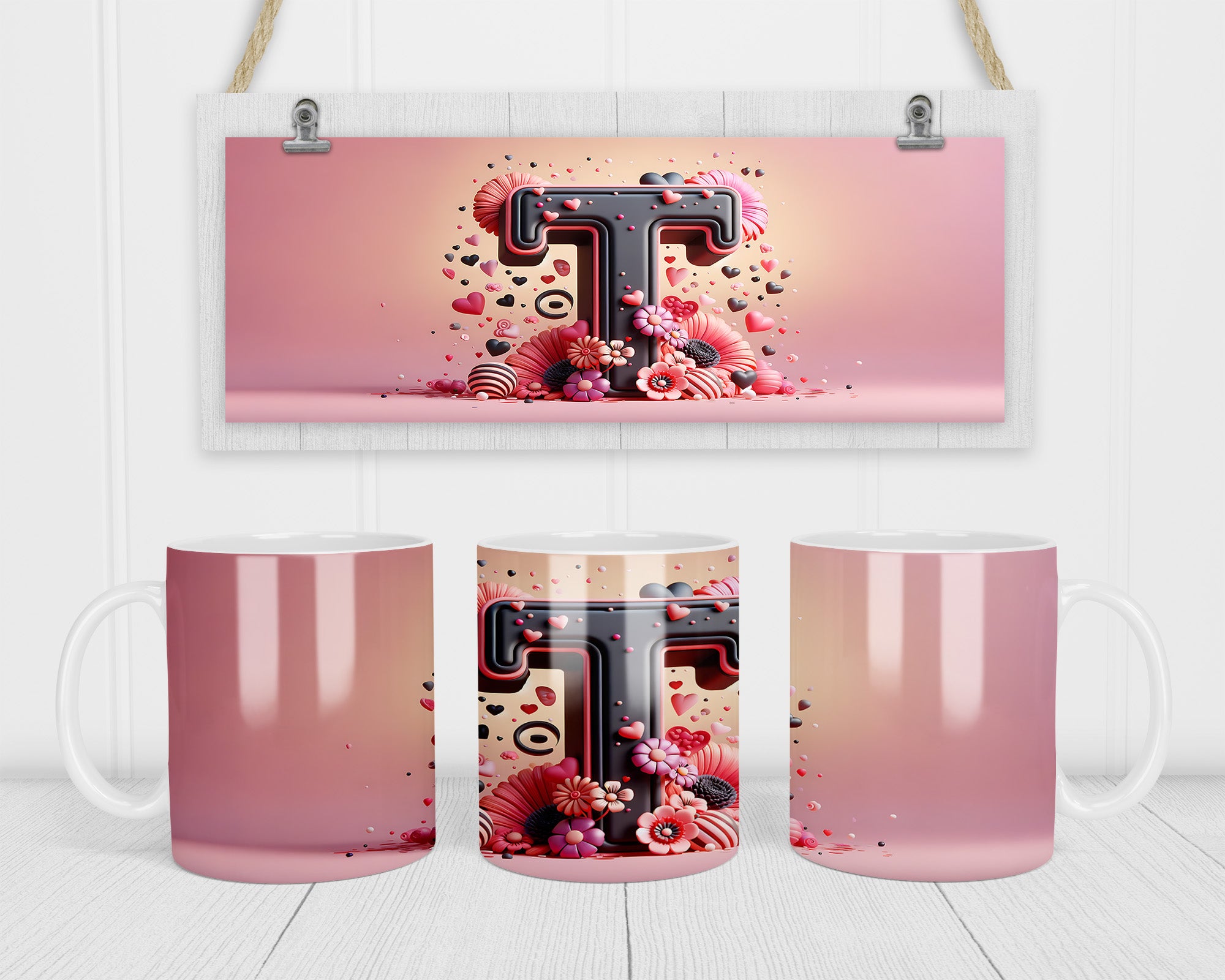 A-Z 3D Initial Mug
