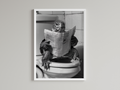 Turtle Black And White On Toilet Print