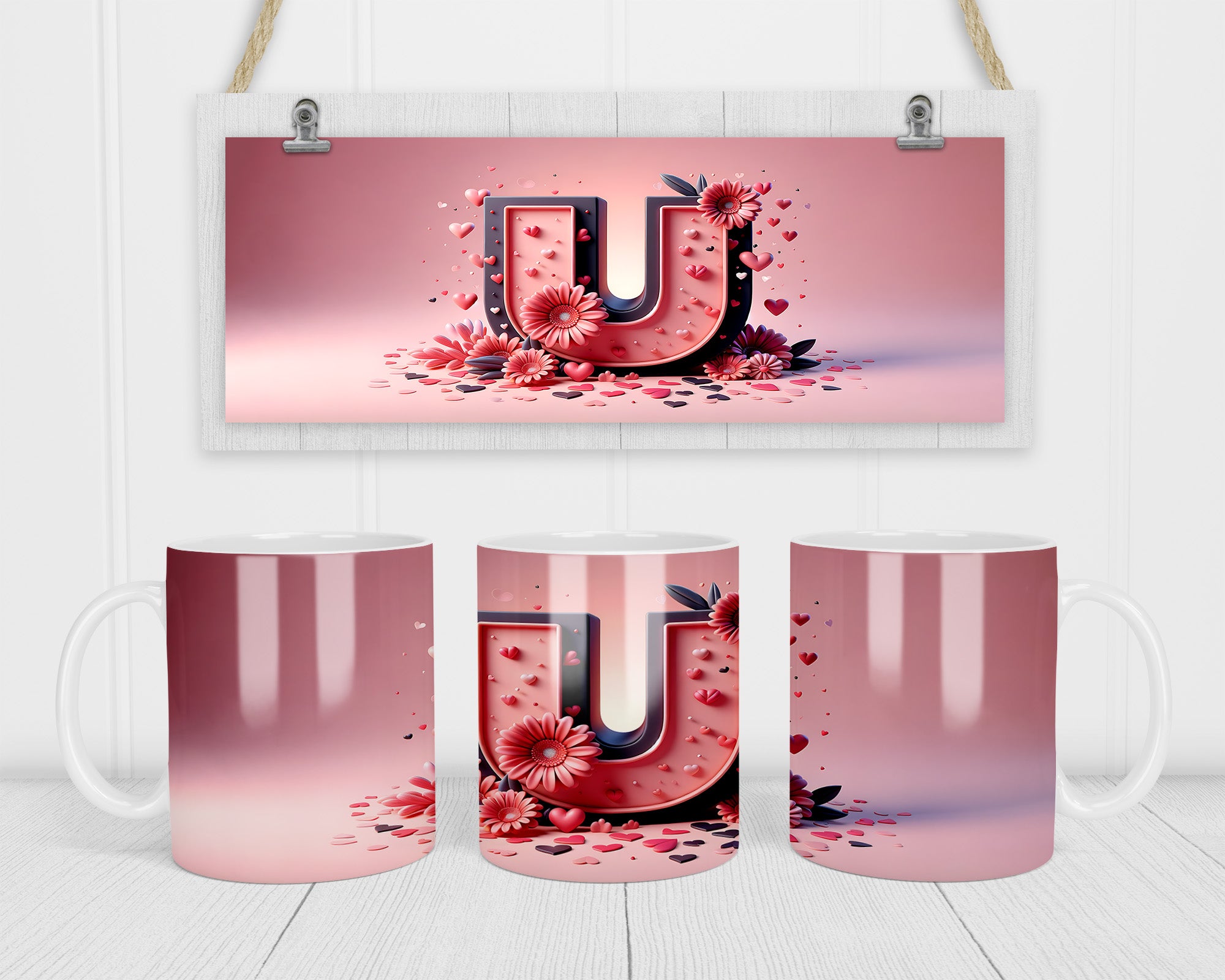 A-Z 3D Initial Mug