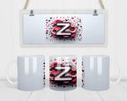 A-Z 3D Initial Mug view 52 - white ceramic printed mug by Perrys Prints