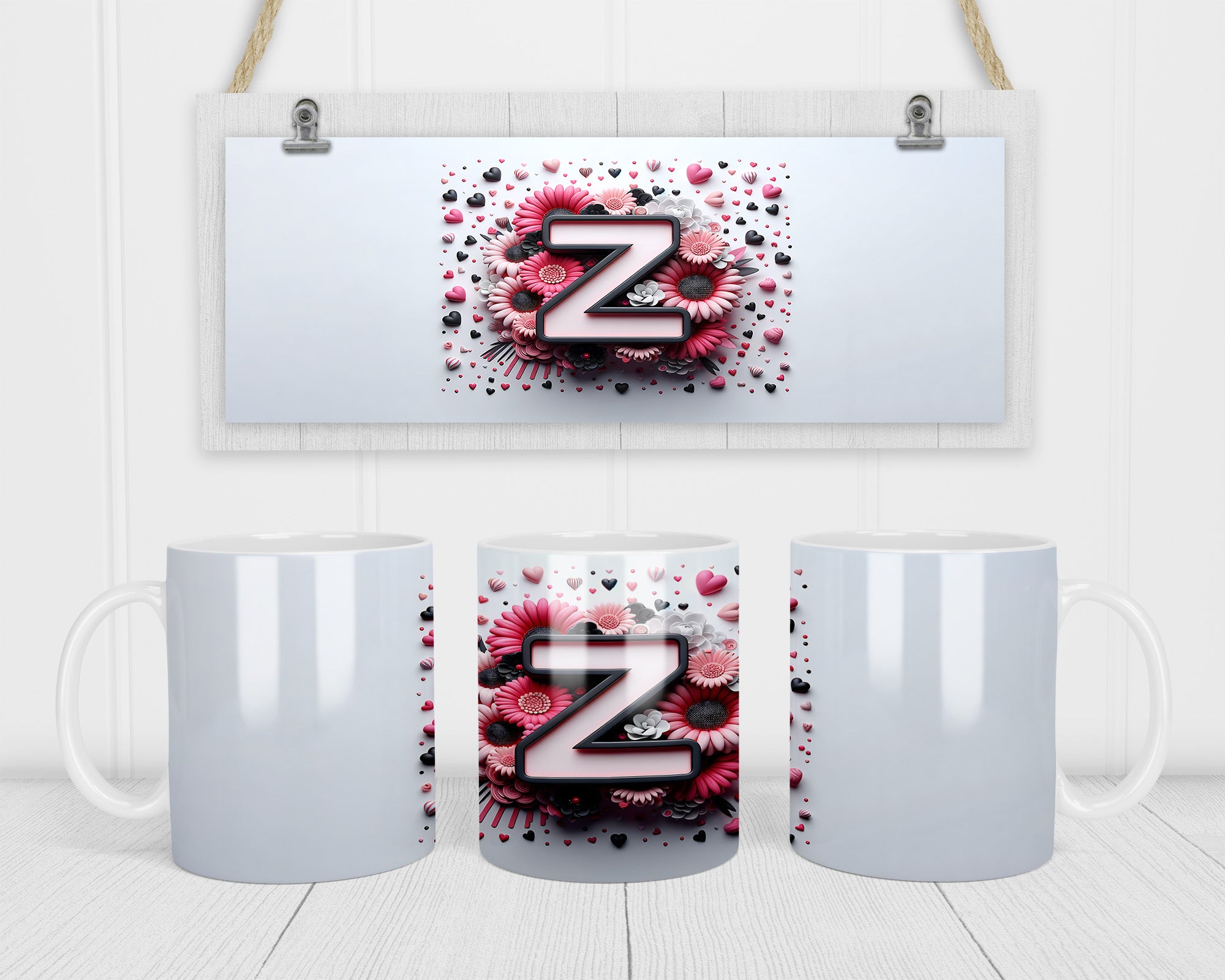 A-Z 3D Initial Mug