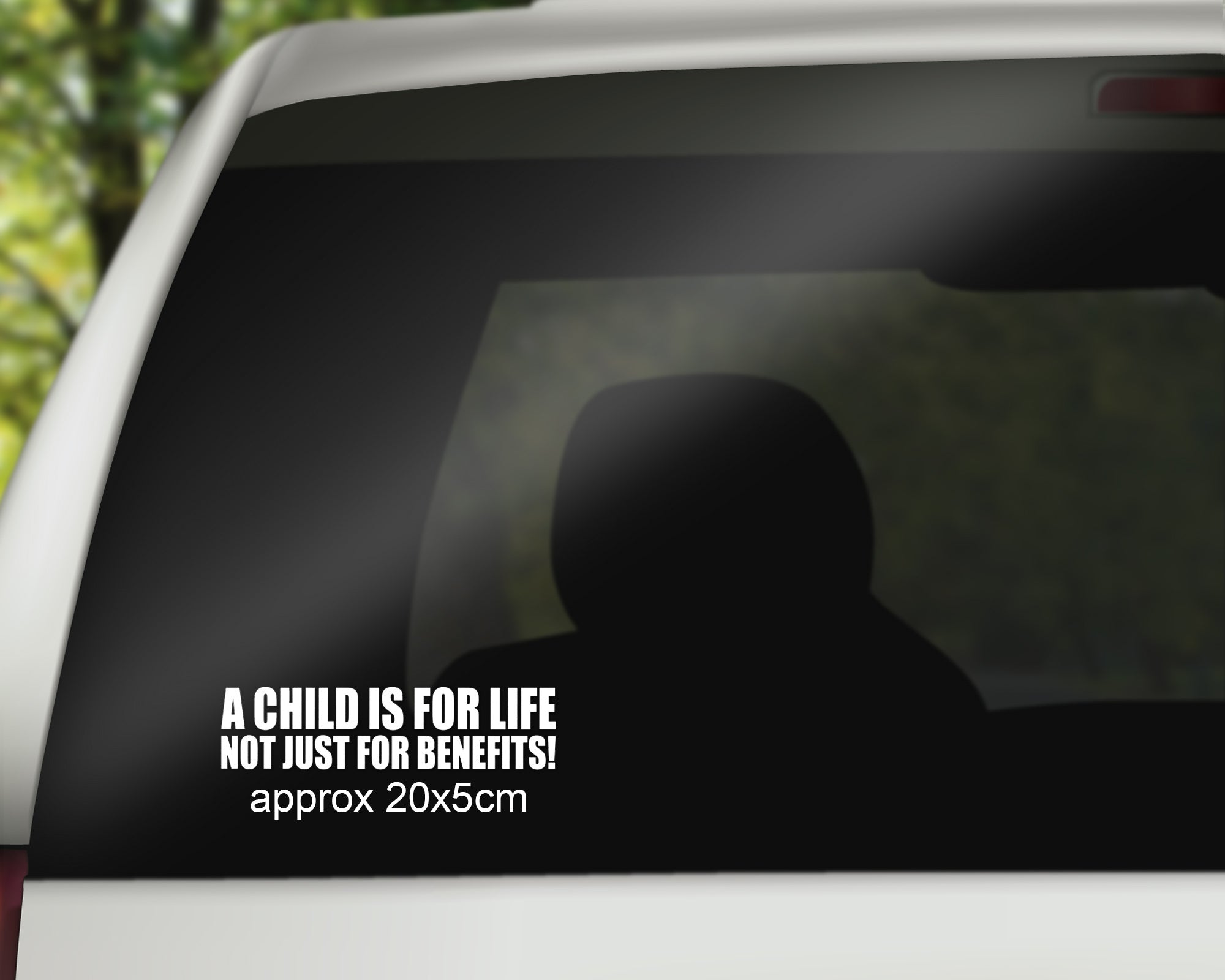 A Child Is For Life Not Just For Benefits x2 Car Vinyl Decals