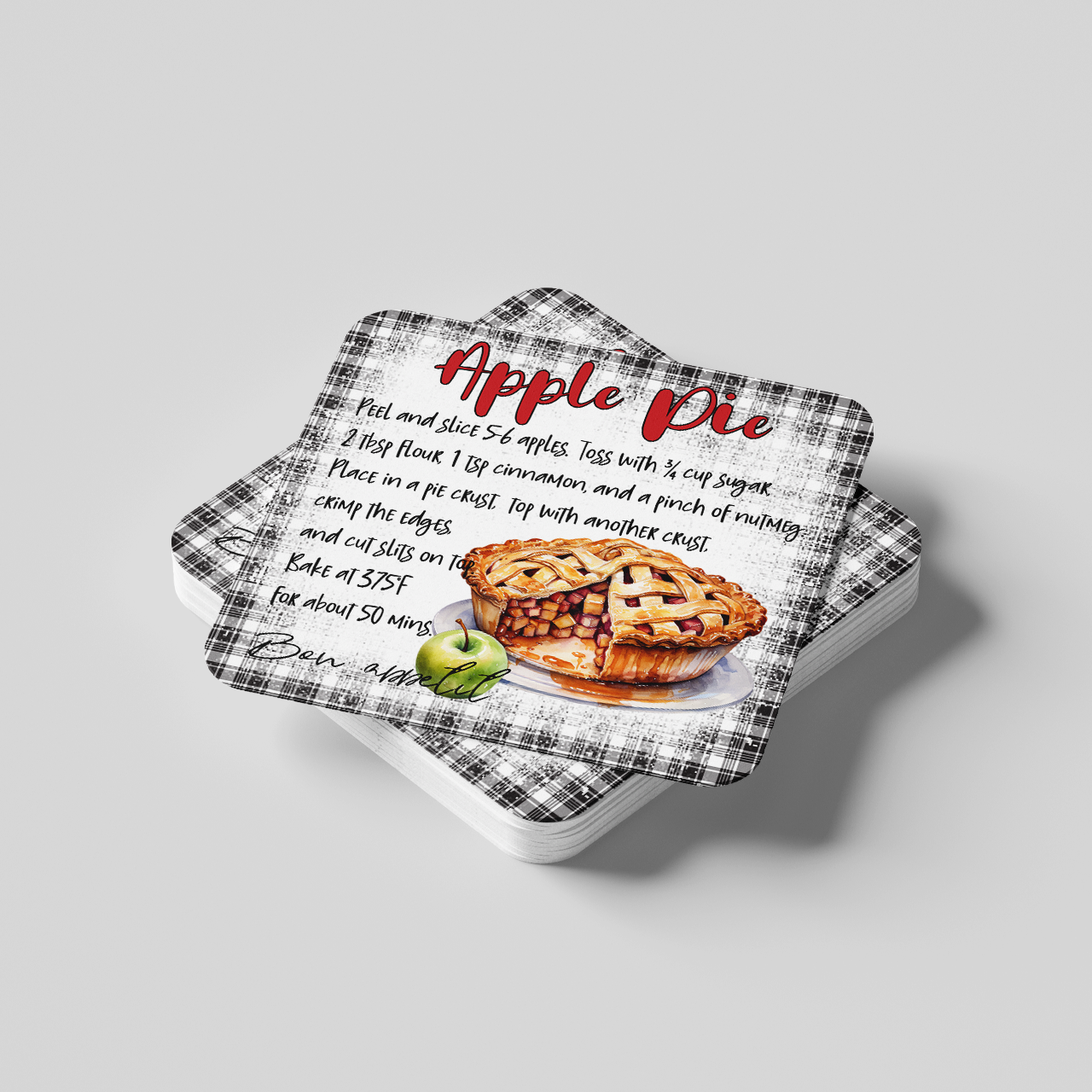 Apple Pie Recipe Coaster