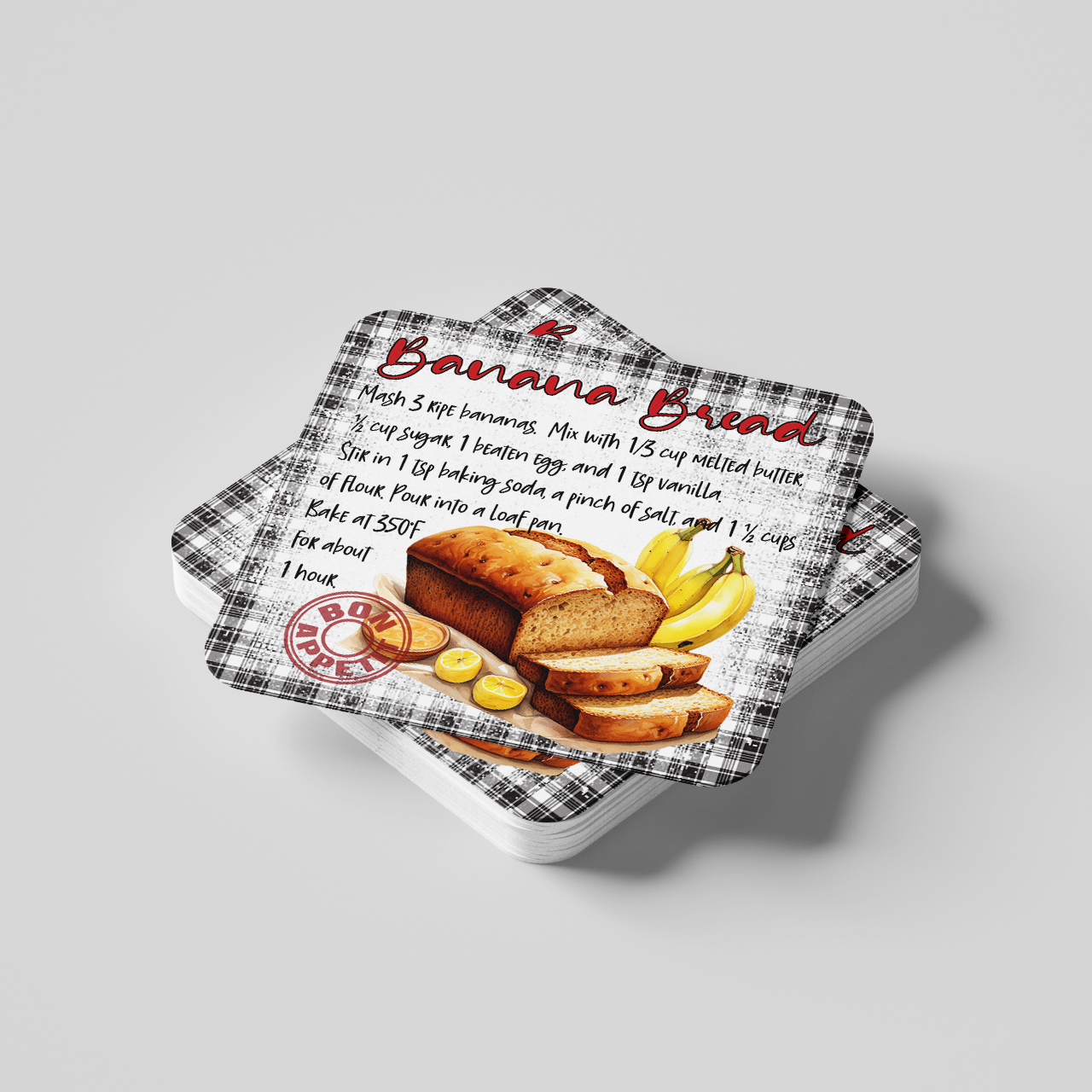 Banana Bread Recipe Coaster