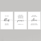 Bless Peace Shine Three Piece Picture  Wall Art Print