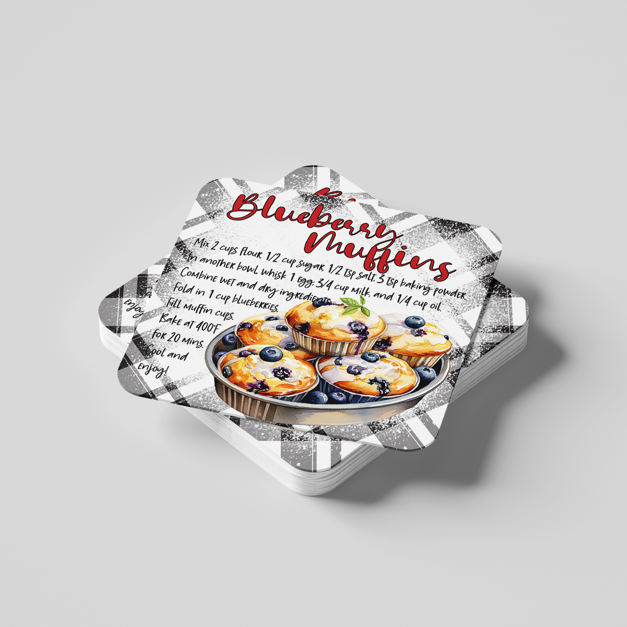 Blueberry Muffin Recipe Coaster
