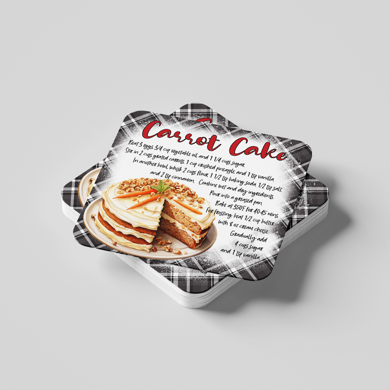 Carrot Cake Recipe Coaster