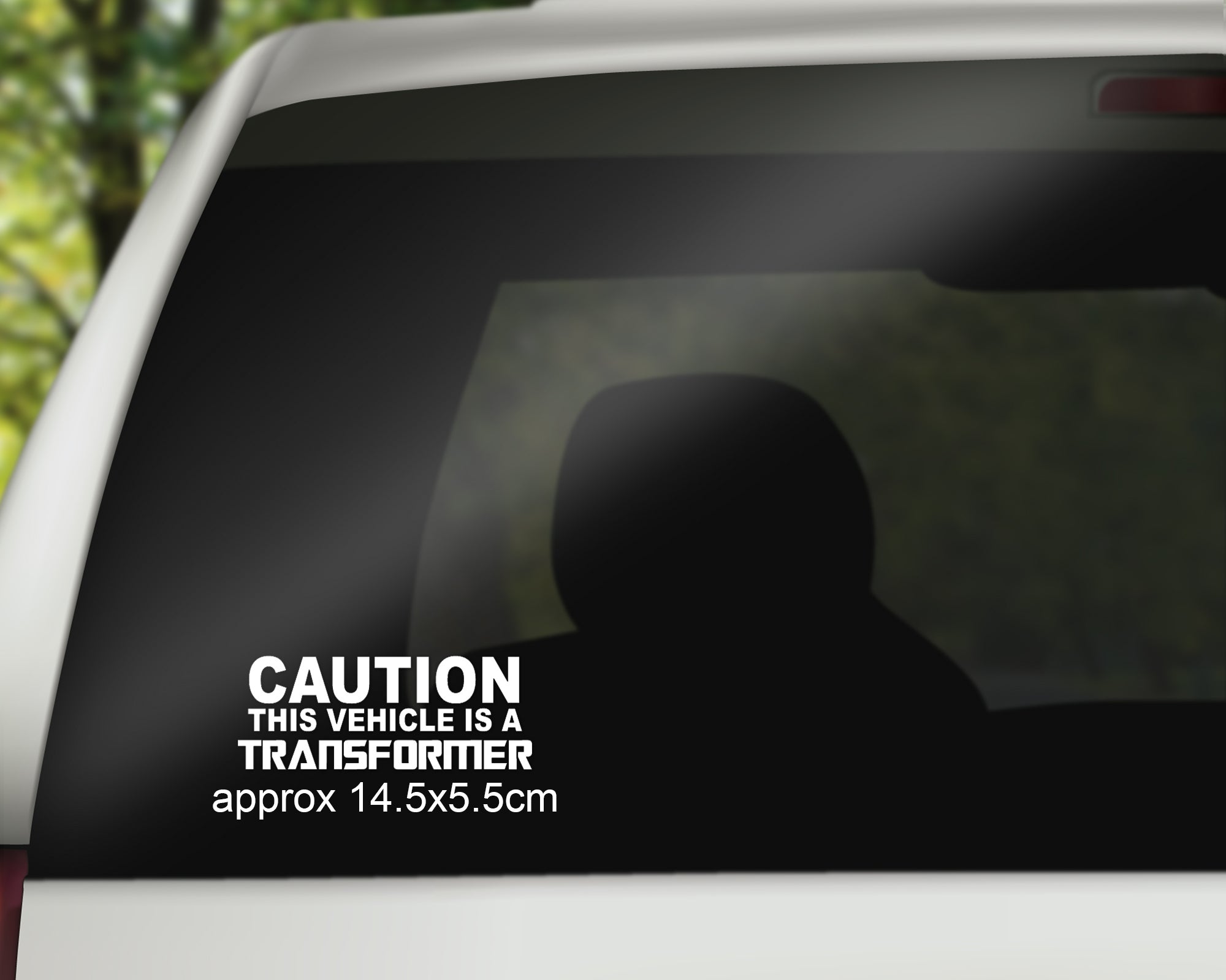 Caution This Vehicle Is A Transformer x2 Car Vinyl Decal