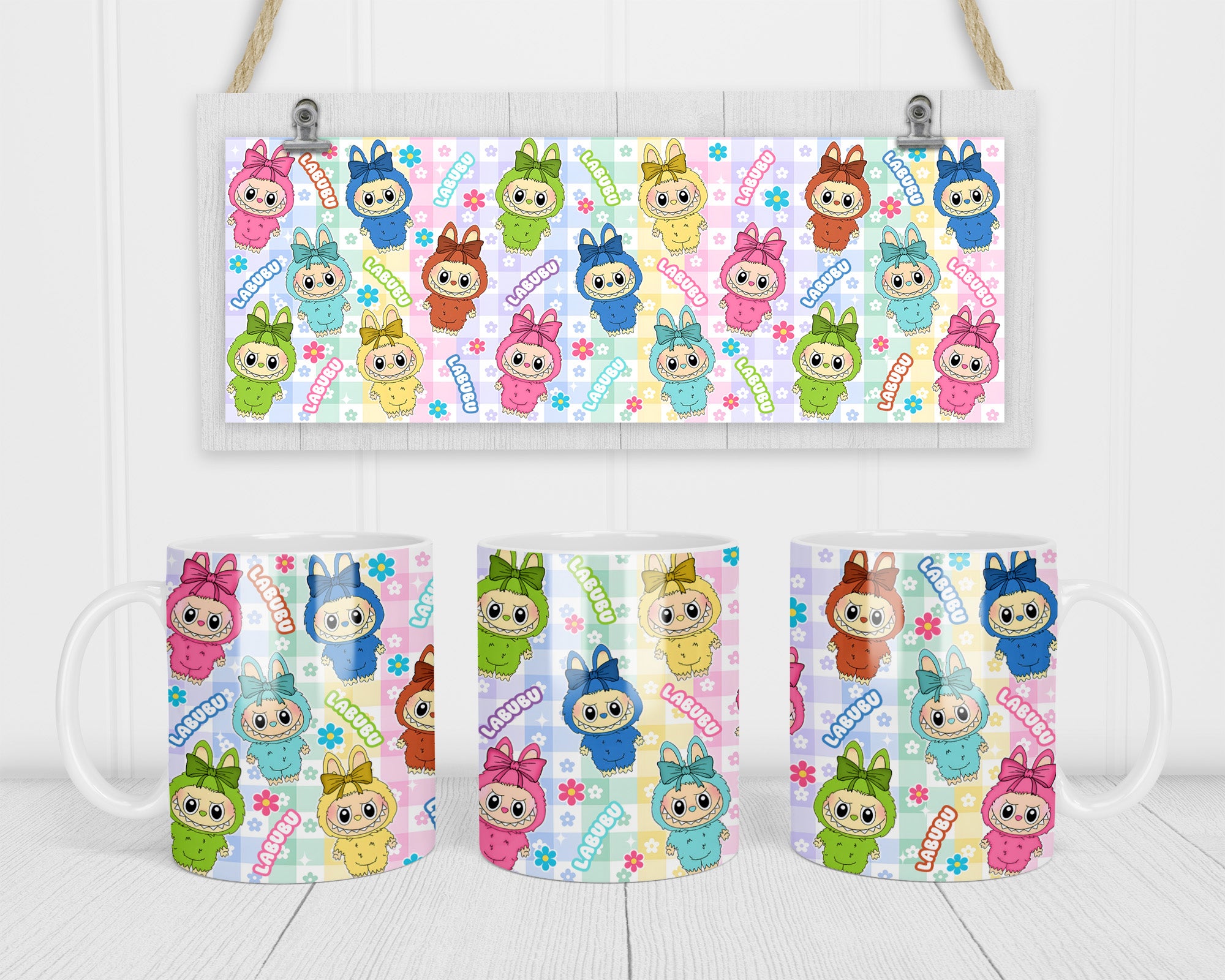 Pink Doll Cartoon Labubu Design 2 Mug