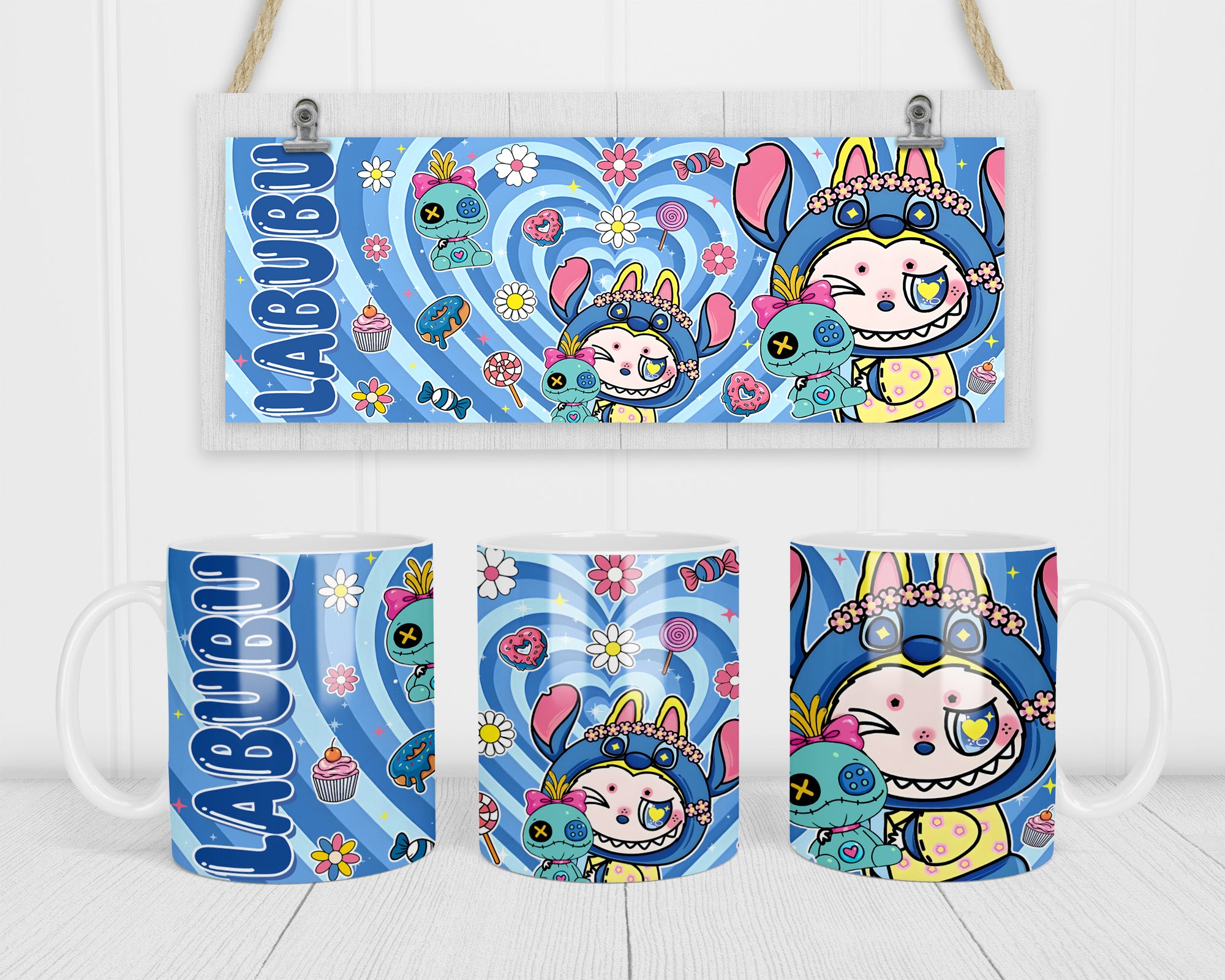 Pink Doll Cartoon Labubu Design 3 Mug