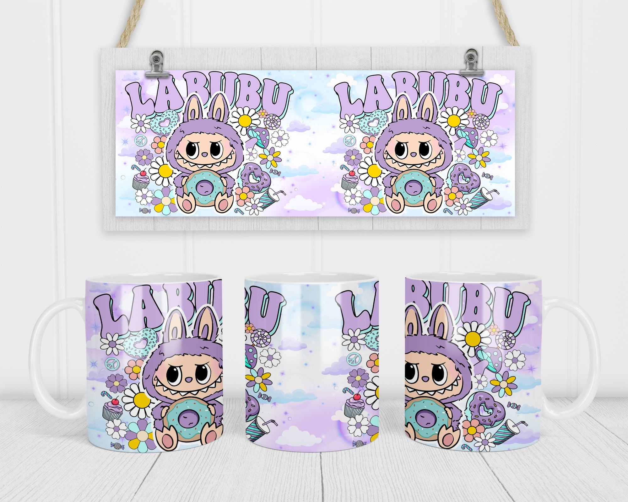 Pink Doll Cartoon Labubu Design 4 Mug