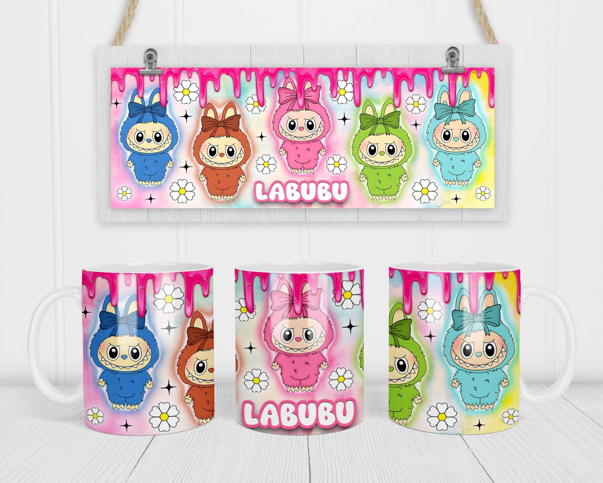 Pink Doll Cartoon Labubu Design 5 Mug