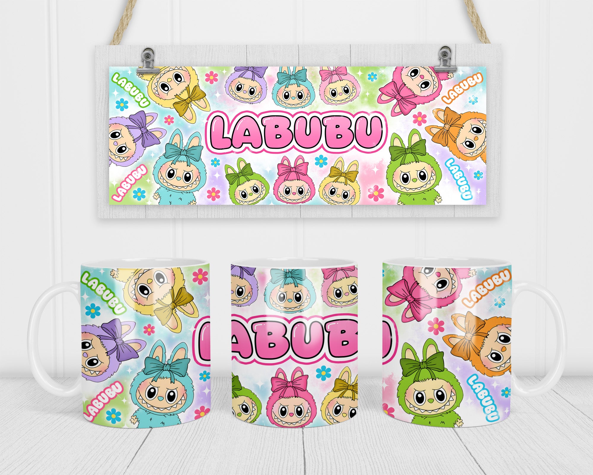 Pink Doll Cartoon Labubu Design 6 Mug