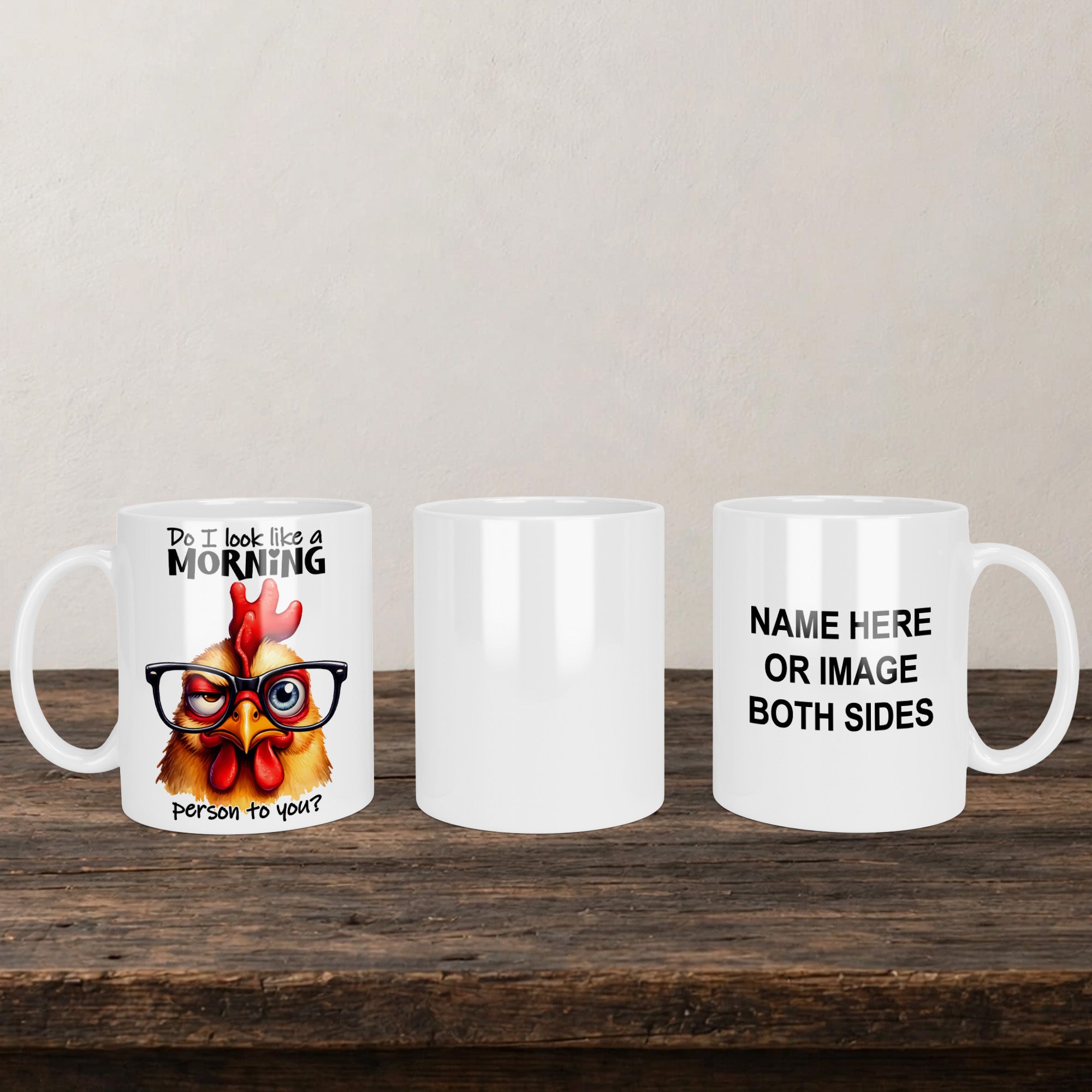 Do I Look Like A Morning Person To You Mug back view - white ceramic printed mug by Perrys Prints
