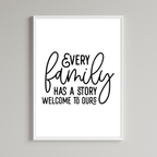 Every Family Has A Story Welcome To Ours Wall Art Print