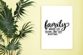 Family Where Life Begins And Love Never Ends Wall Art Print