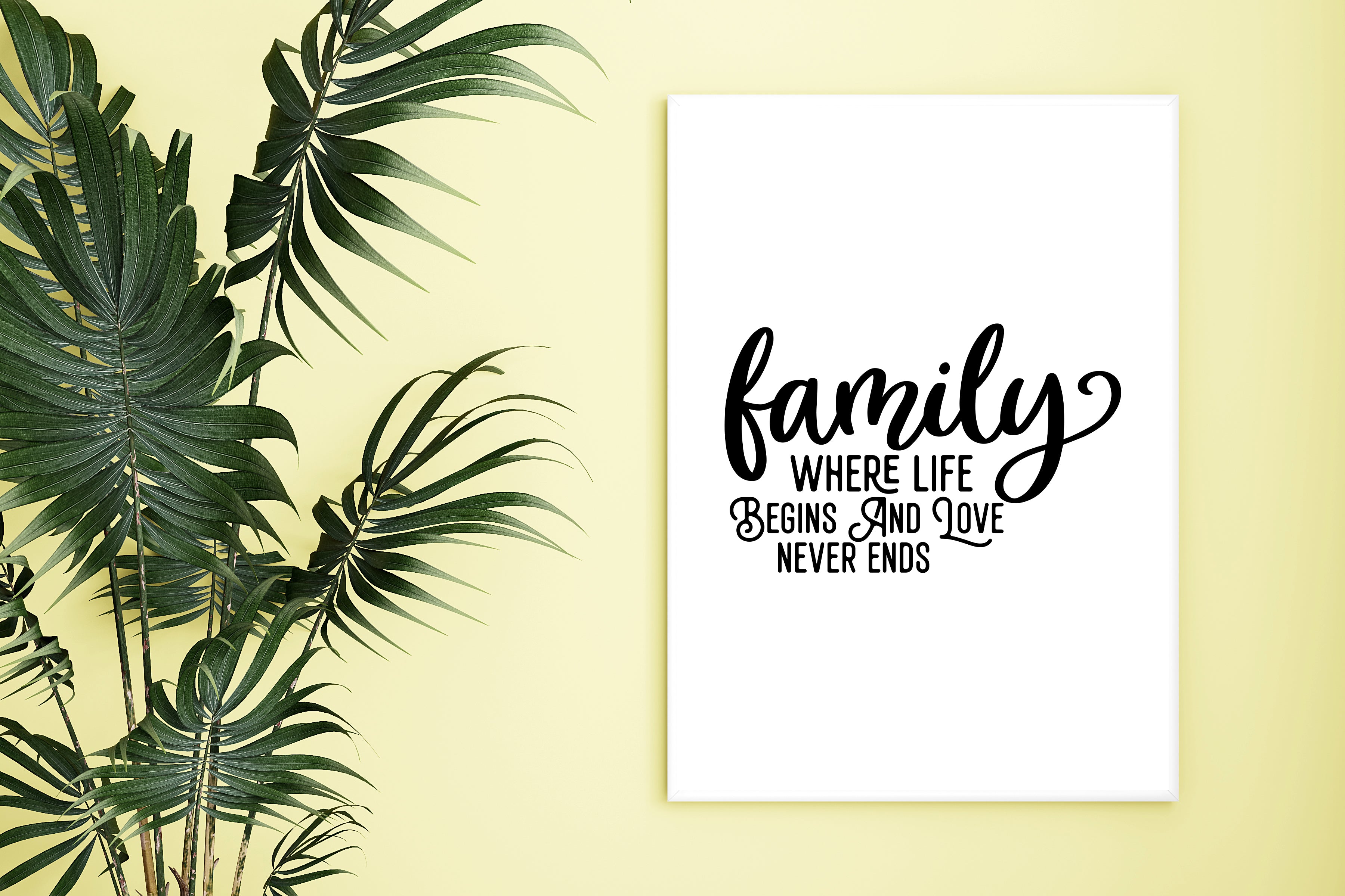 Family Where Life Begins And Love Never Ends Wall Art Print