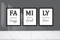 Family 3 Picture Wall Art Print