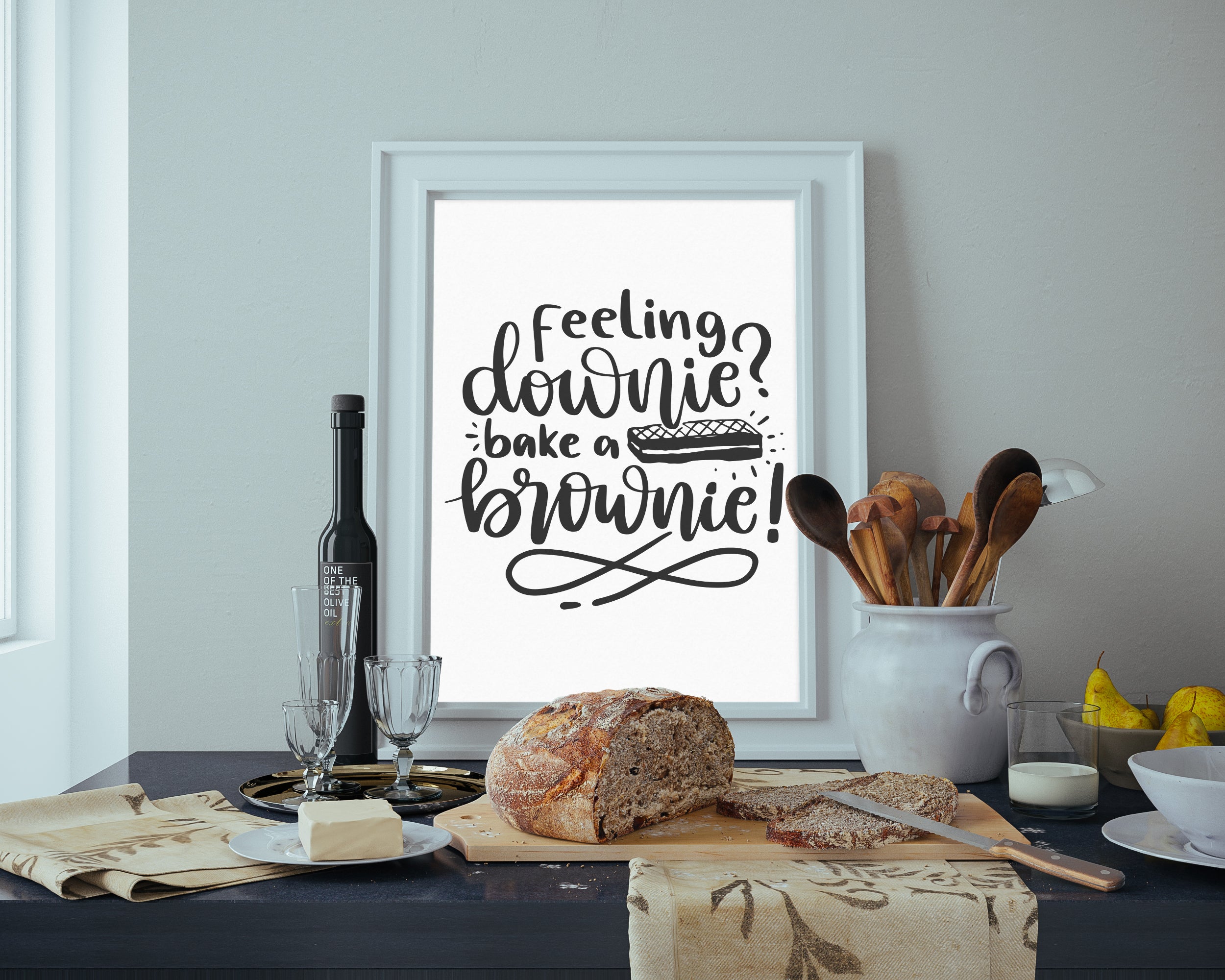 Feeling Downie Bake A Brownie Wall Art Print