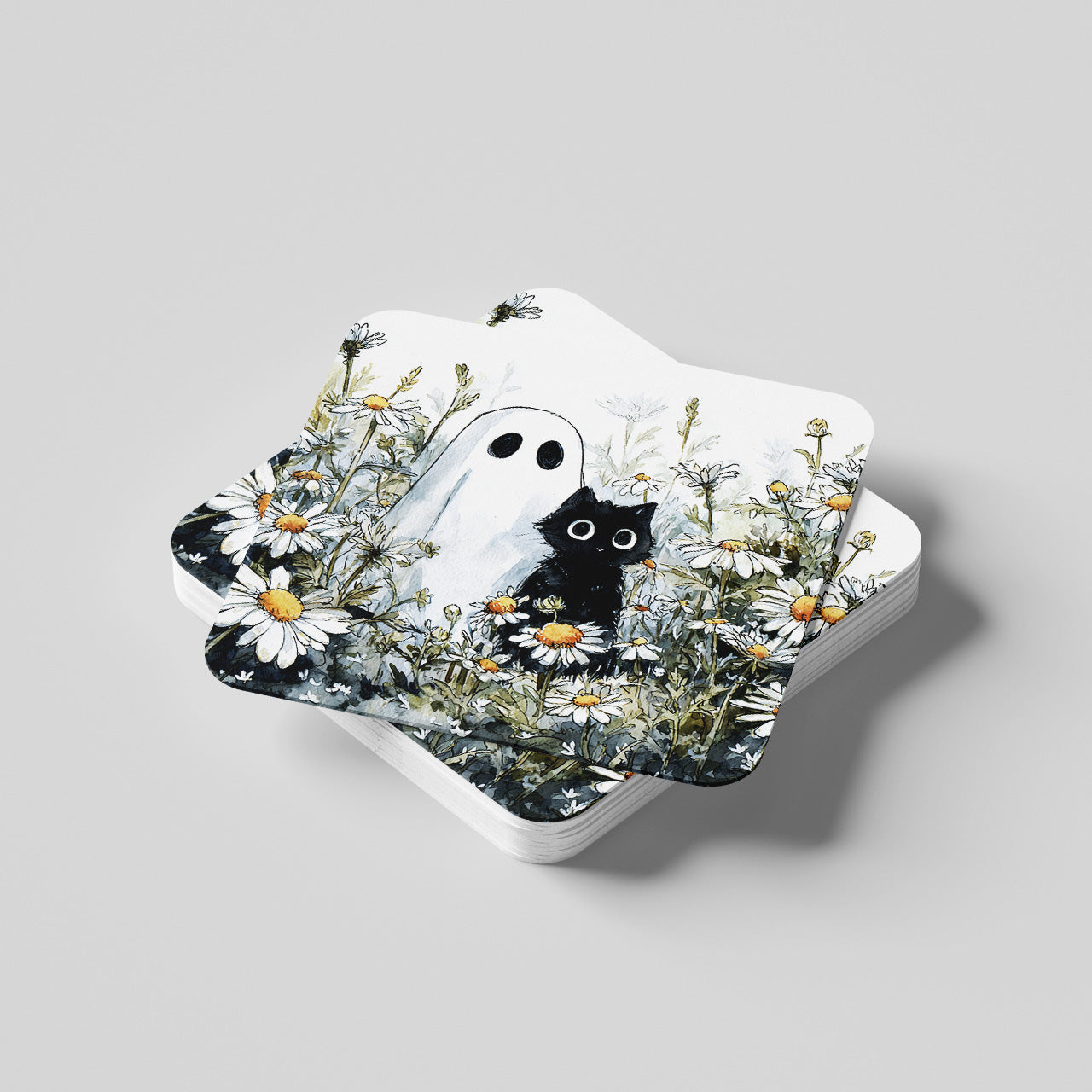 Ghost And Cat Coaster