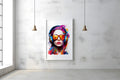 Girl With Headphones Wall Art Print