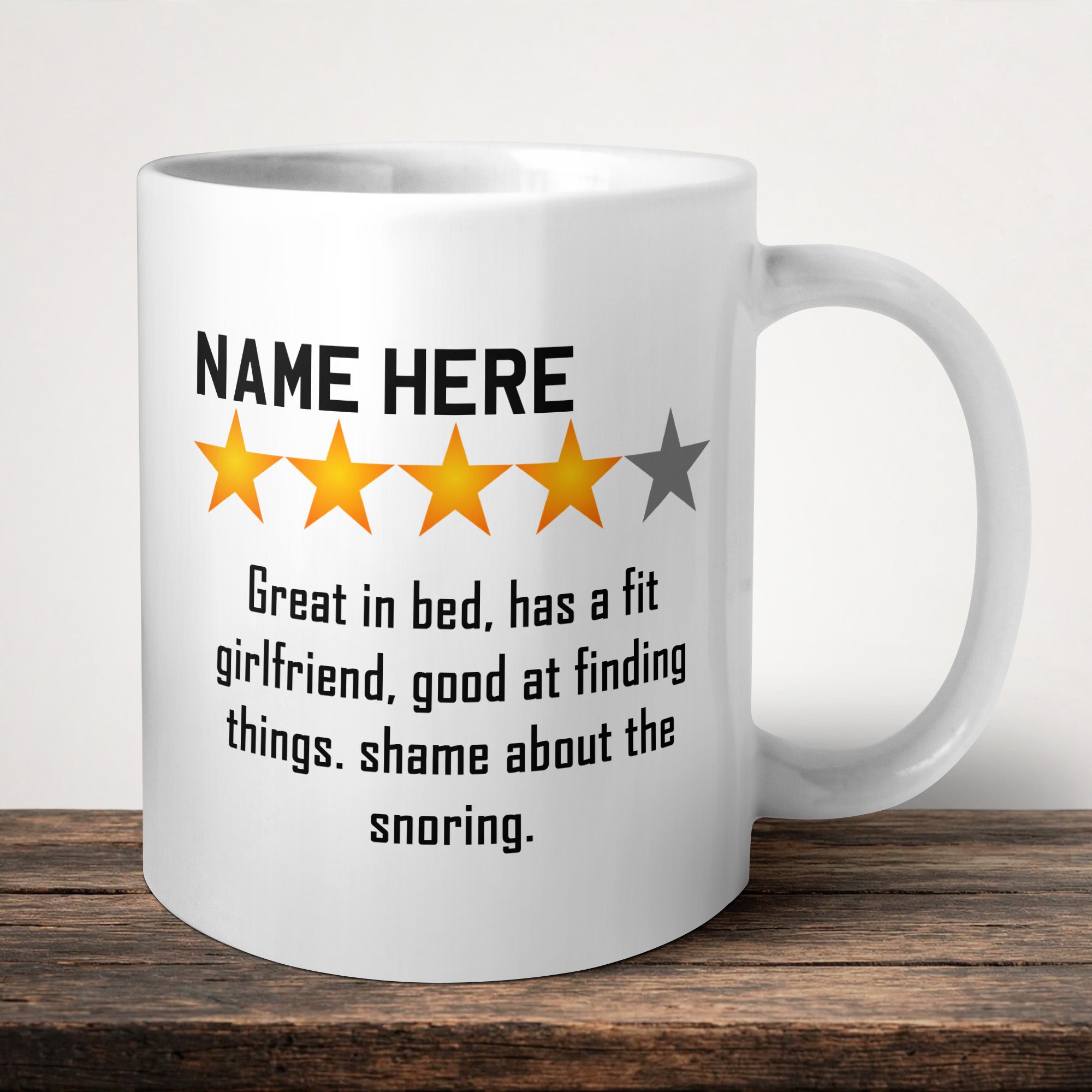 Great In Bed Girlfriend Mug front view - white ceramic printed mug by Perrys Prints
