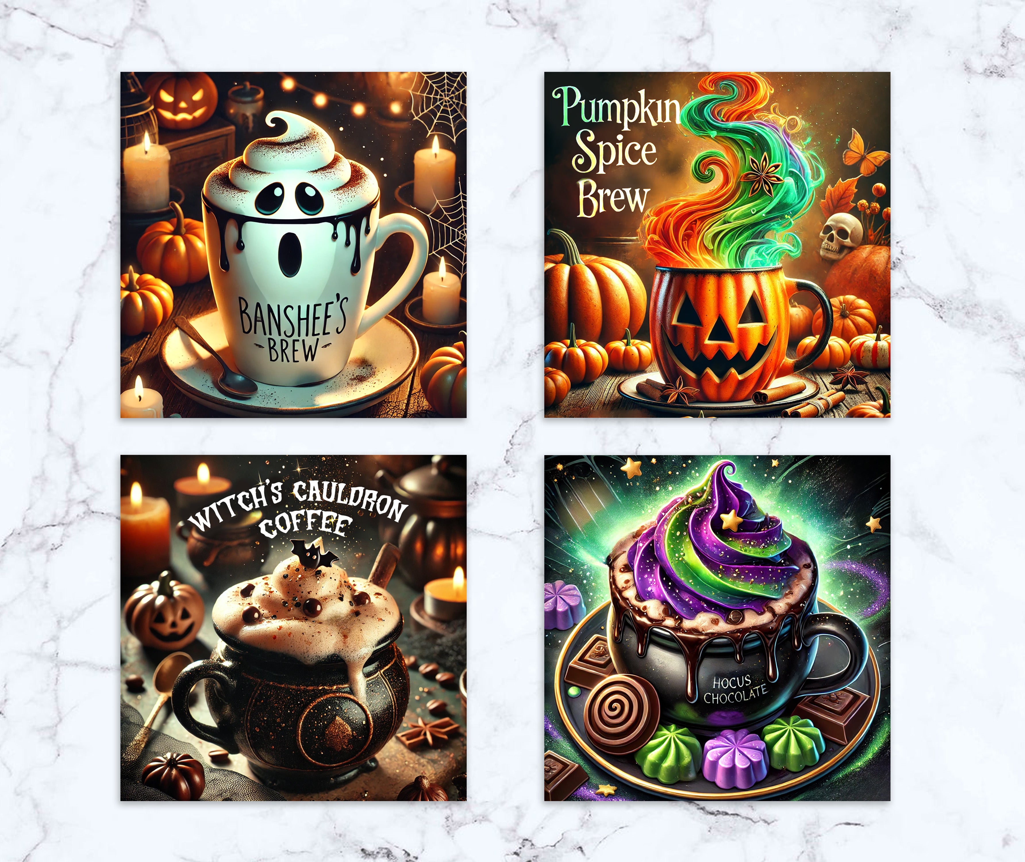 Halloween Brew 4 Coaster Set