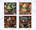 Halloween drinks 4 Coaster Set